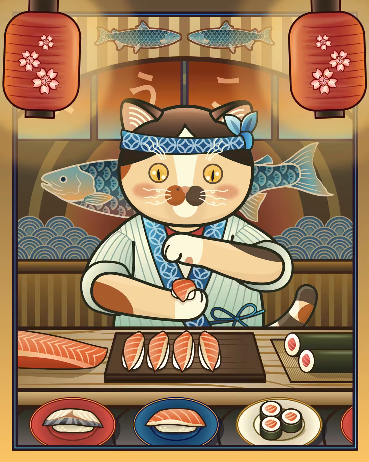 Sushi Chef Cat