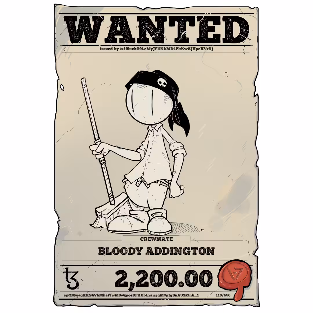 BLOODY ADDINGTON | TEZOS PIRATE 110/666