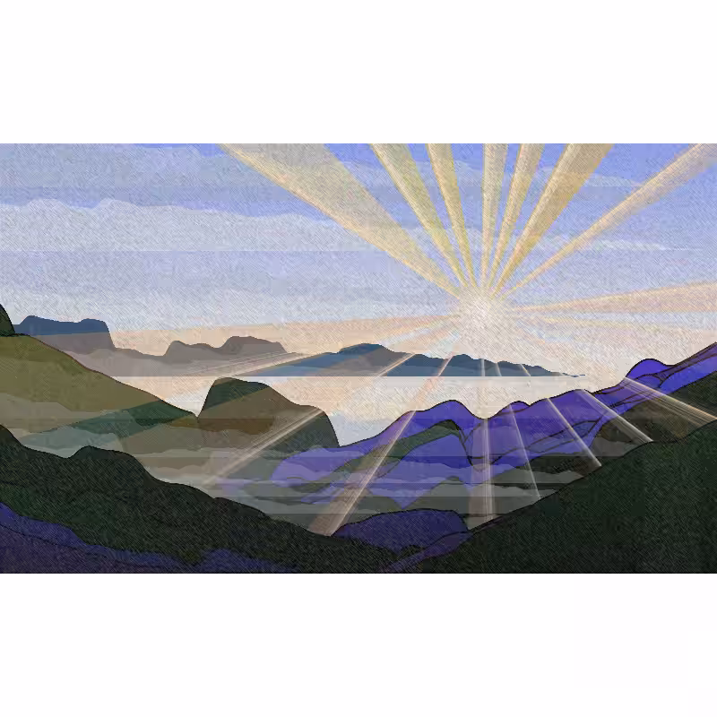Sunrise over a Mountain Lake #52