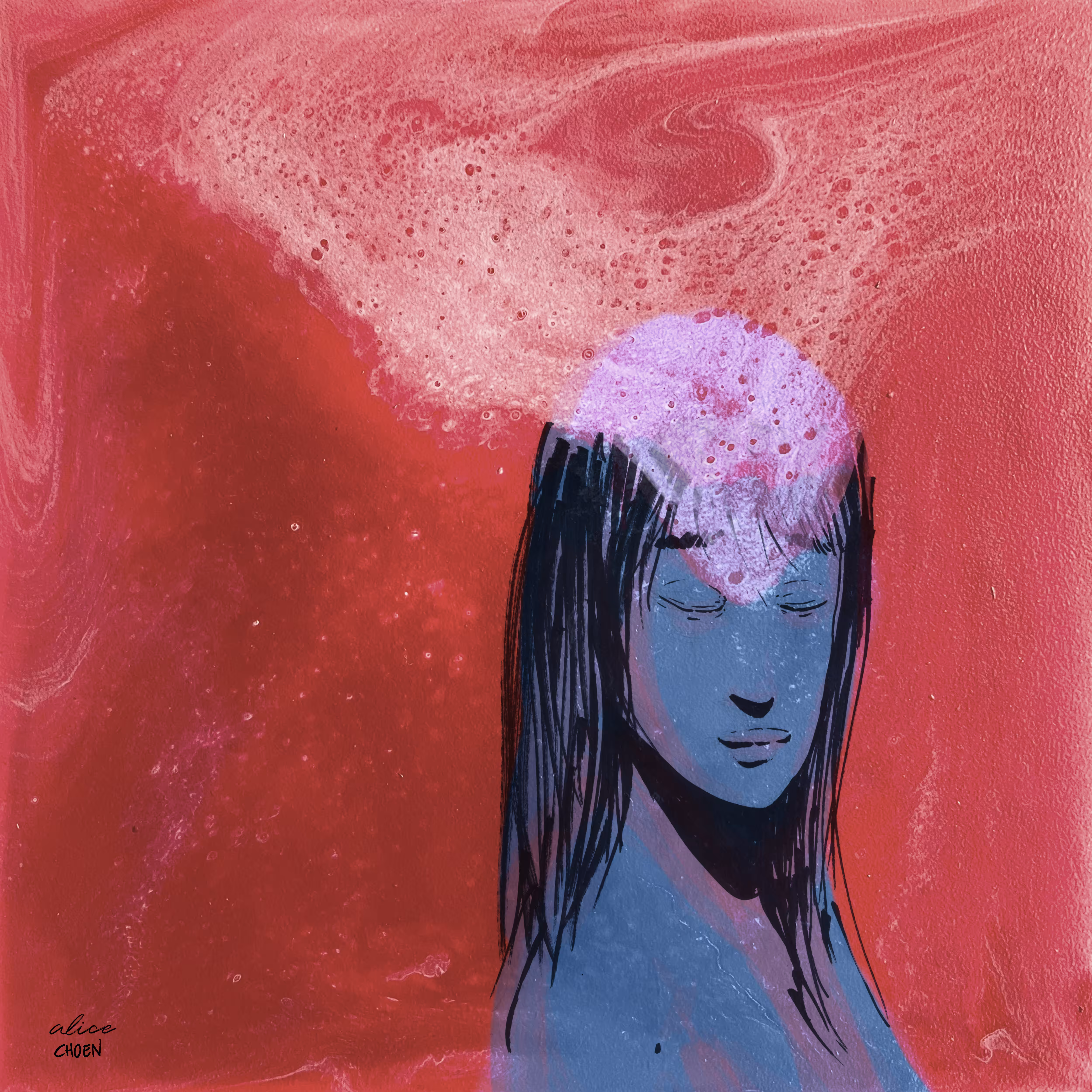 Feeling Blue On Red #1