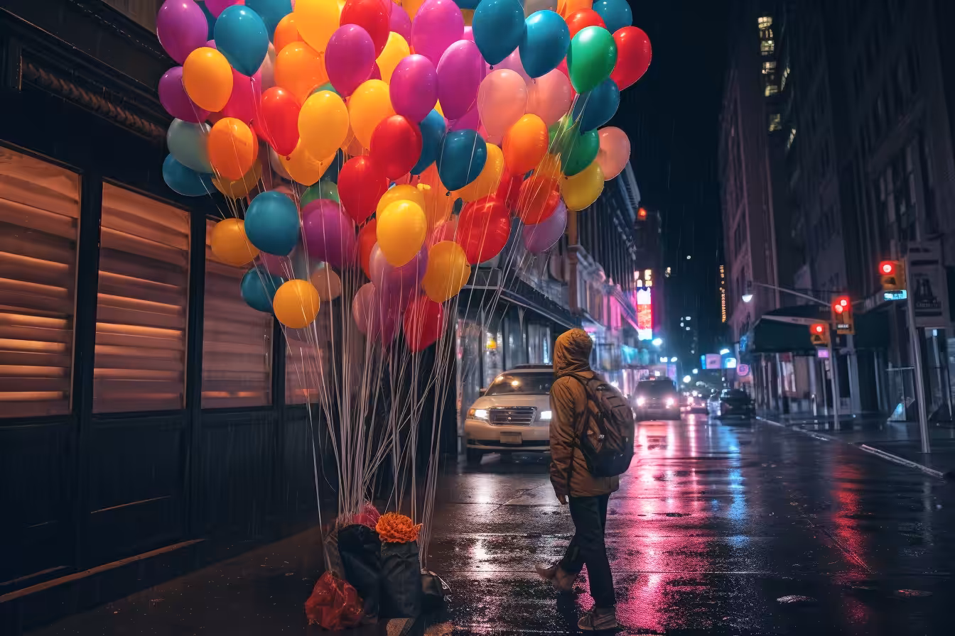 Balloon seller on a lonely night #2