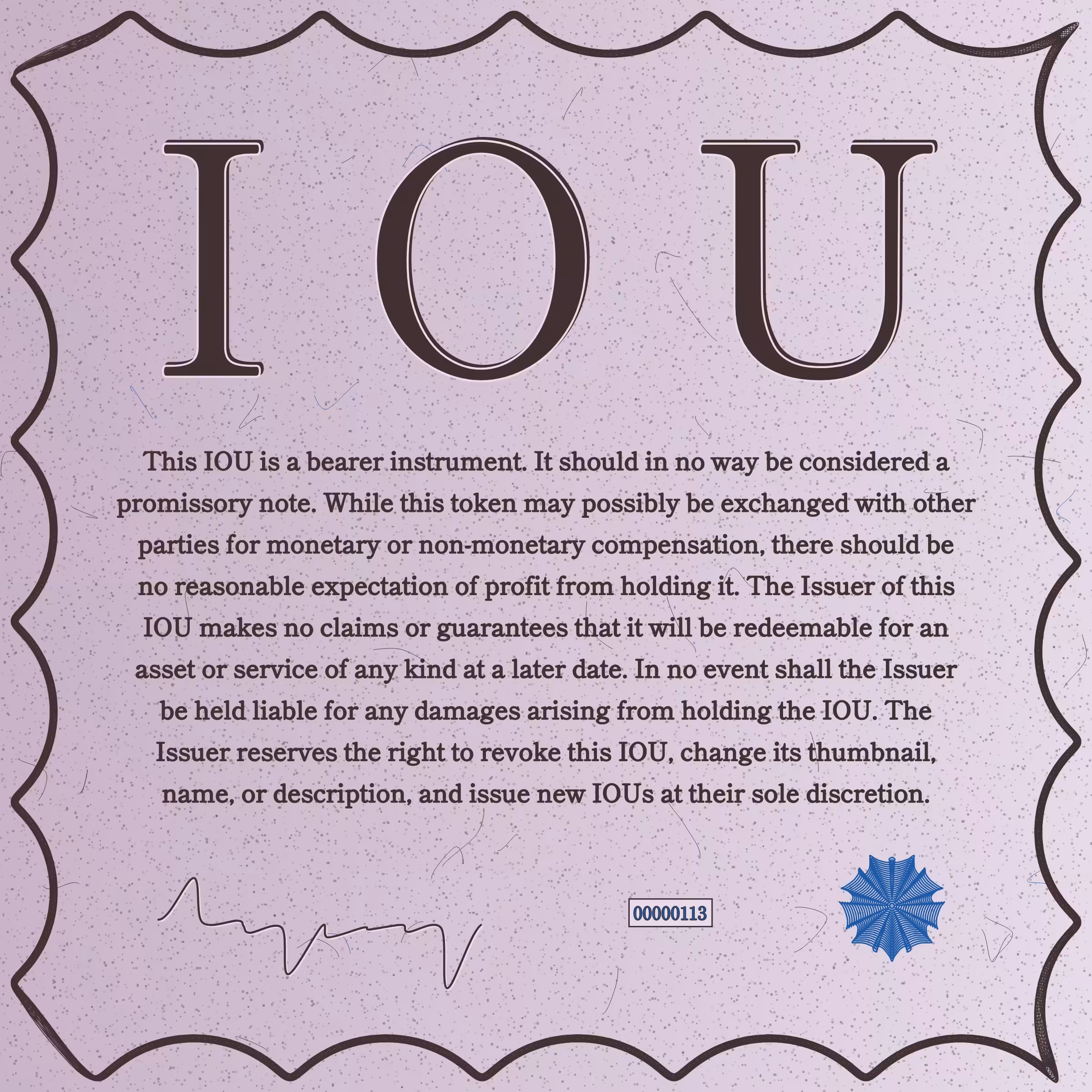 IOU #113