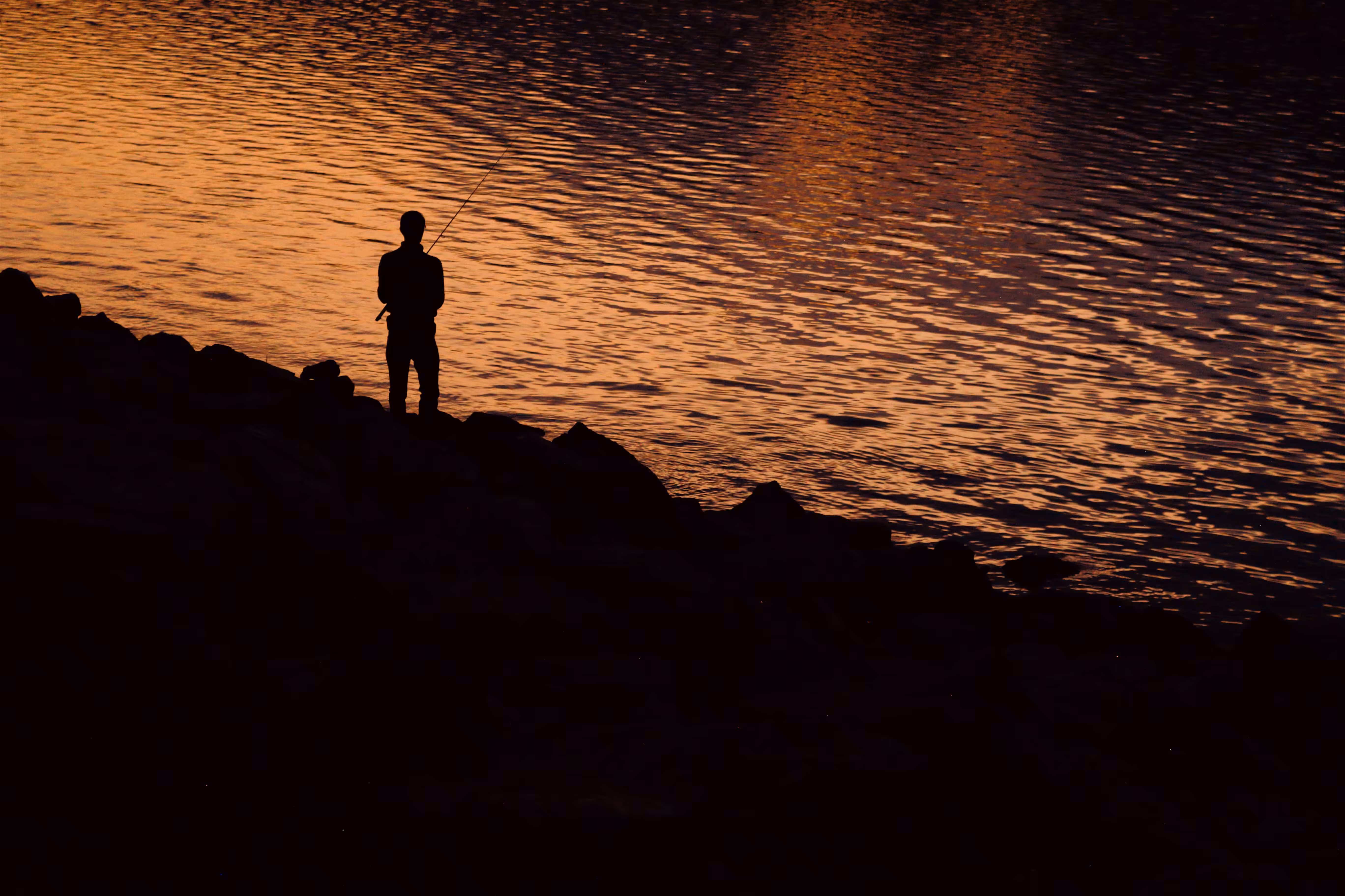 with the wind : Fishing at sunset #2