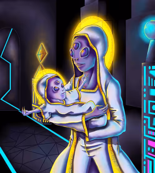 Alieniverse #020 (Mother and Child)