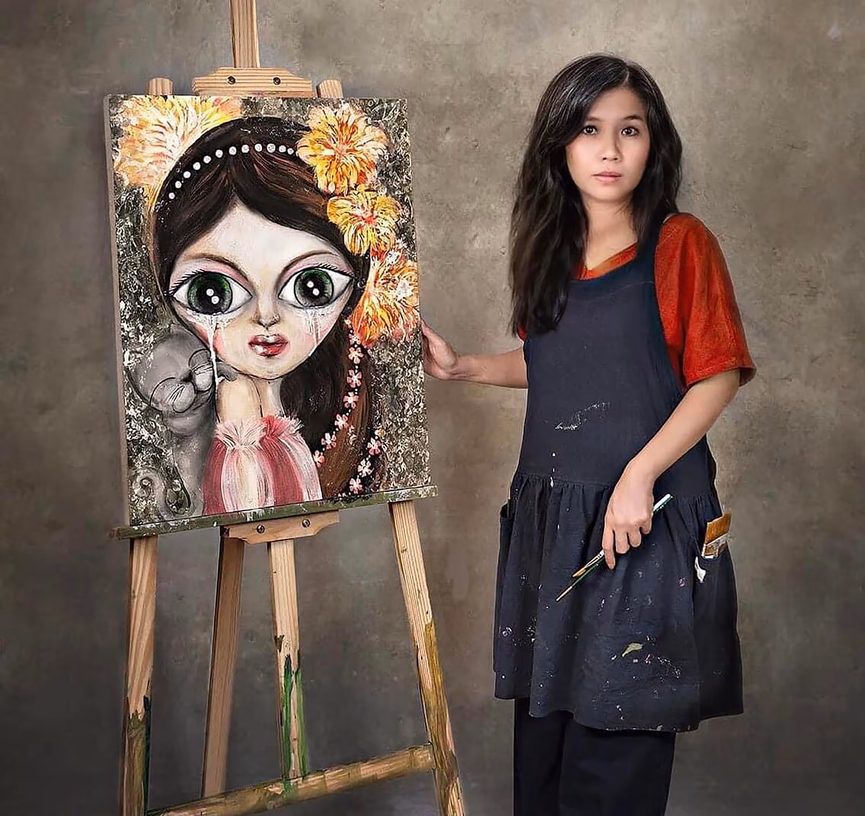 My portrait and my work (Big girls don't cry)