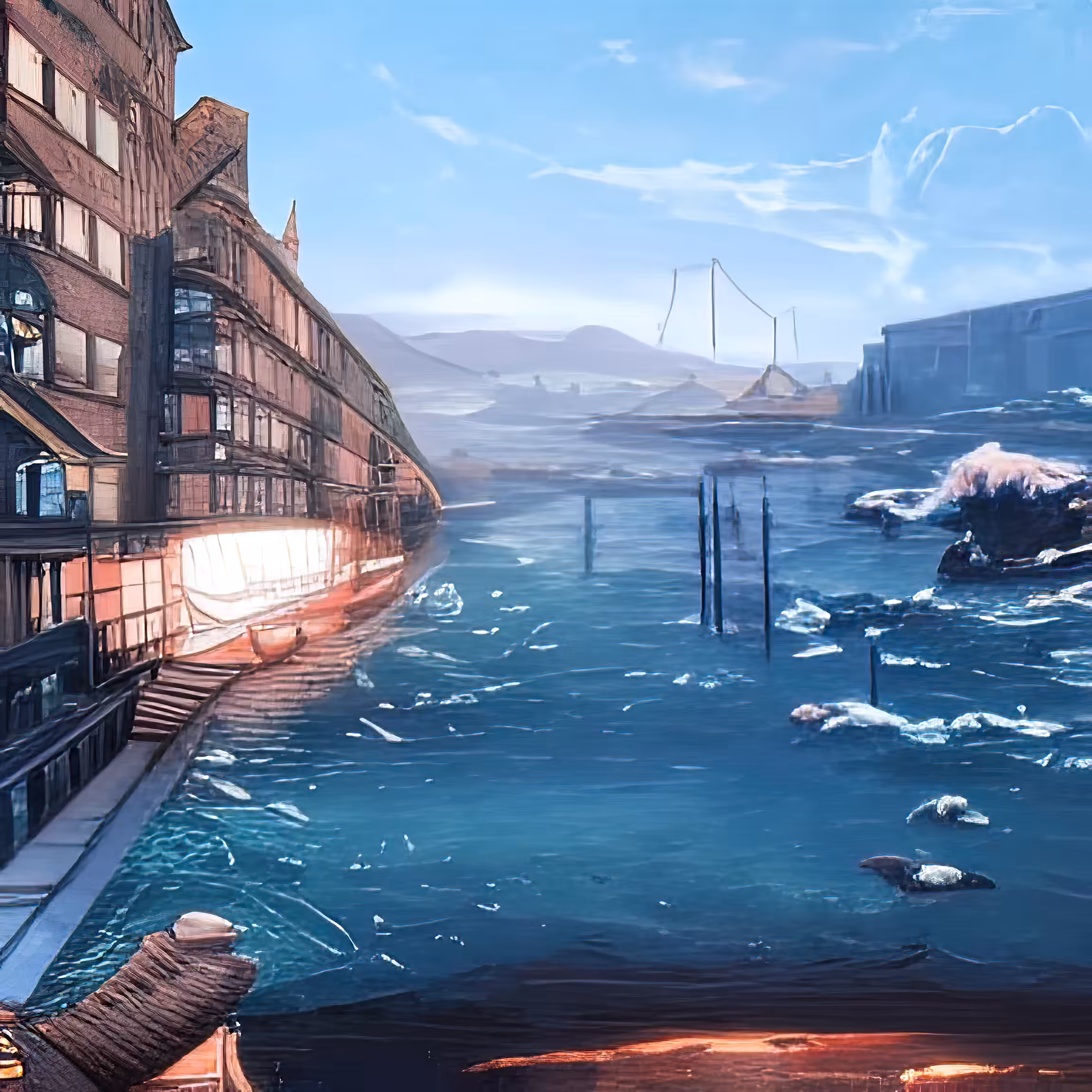 cyber city sunset 62919348