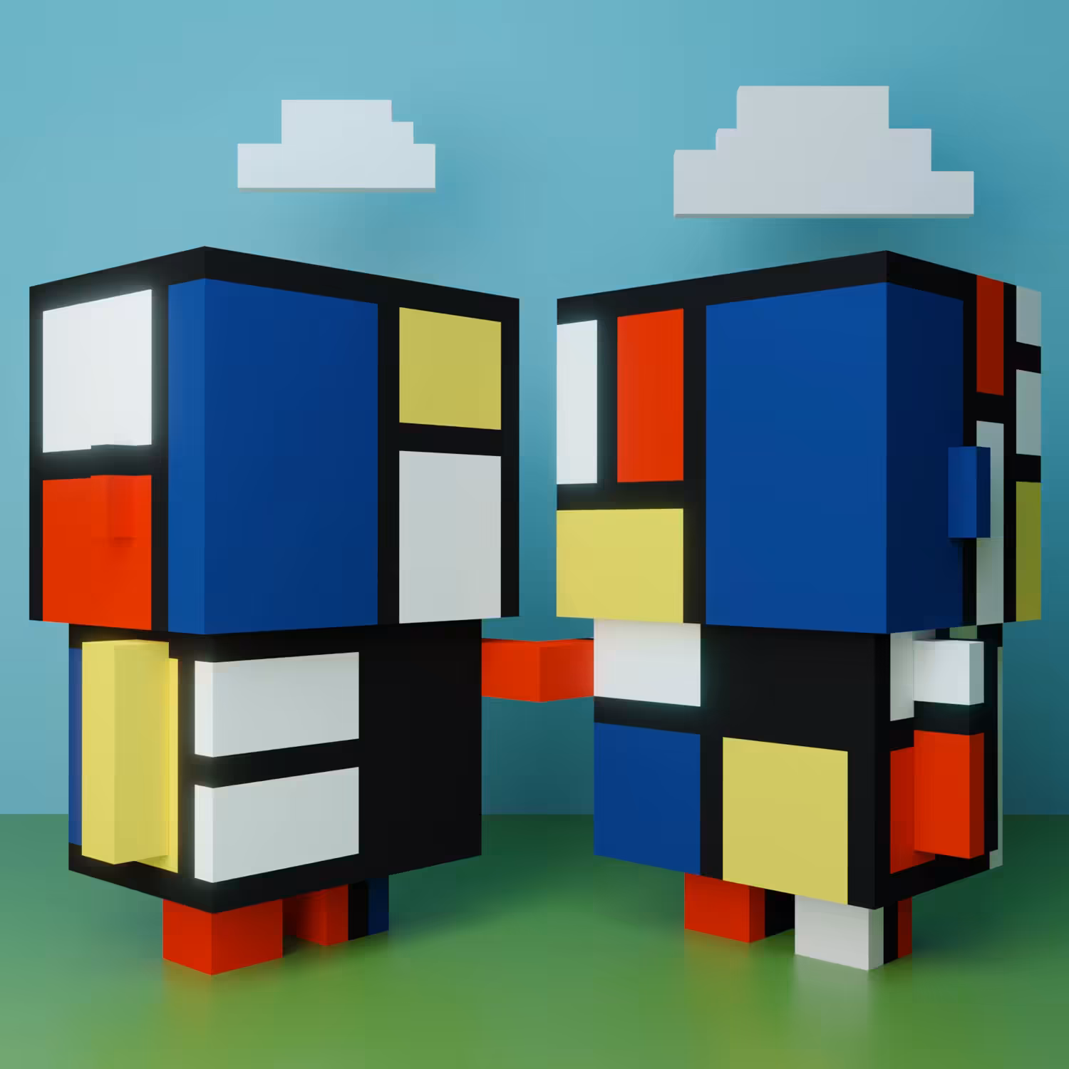 Cubie Love Art #1 Mondrian
