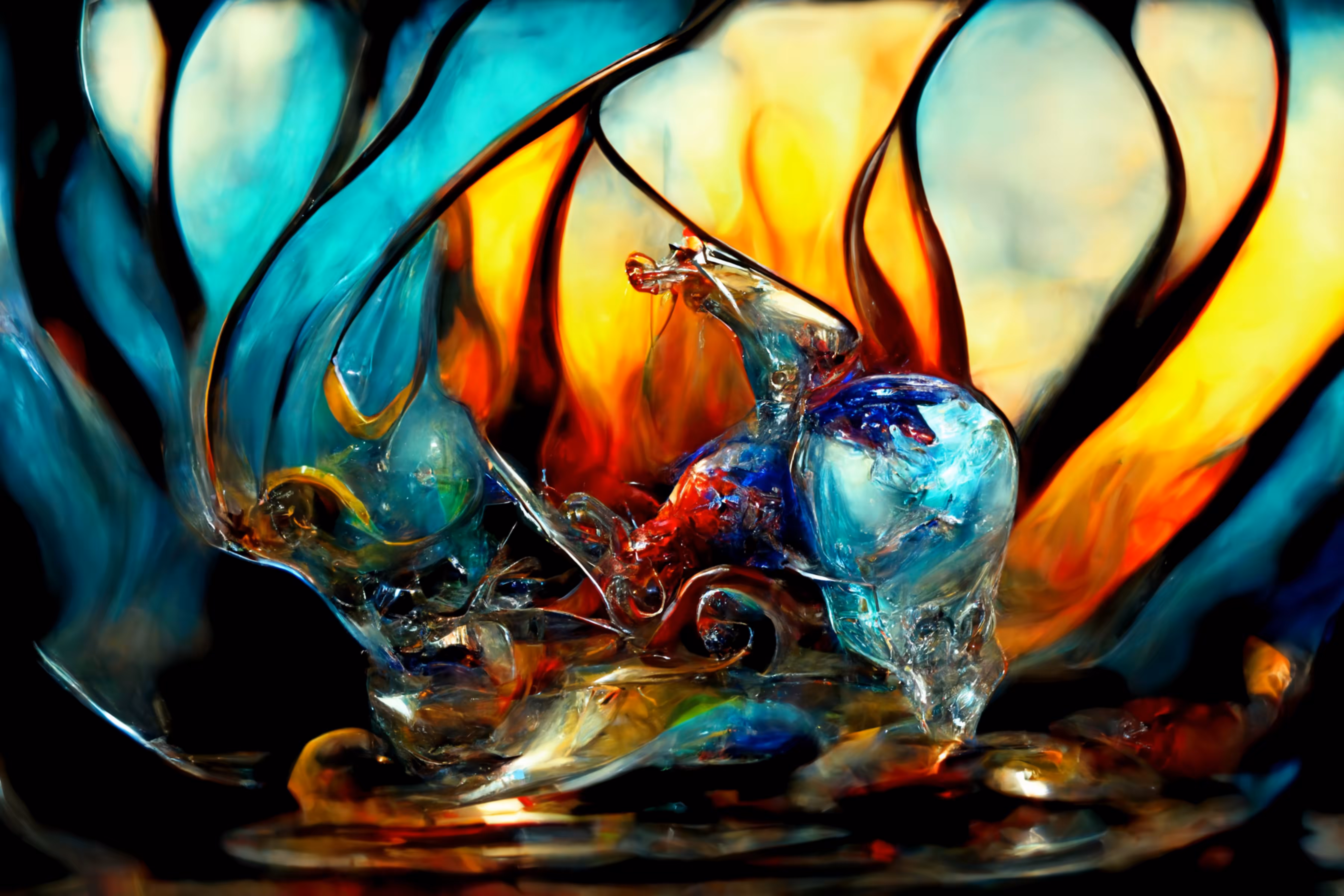 melted glass