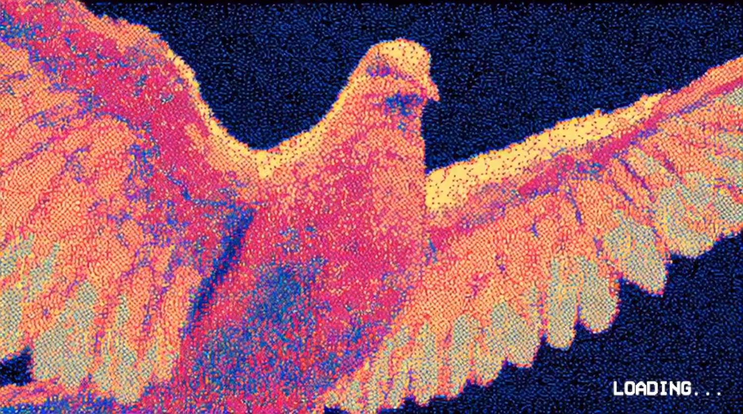 A fragment of an image still in the process of coming into being