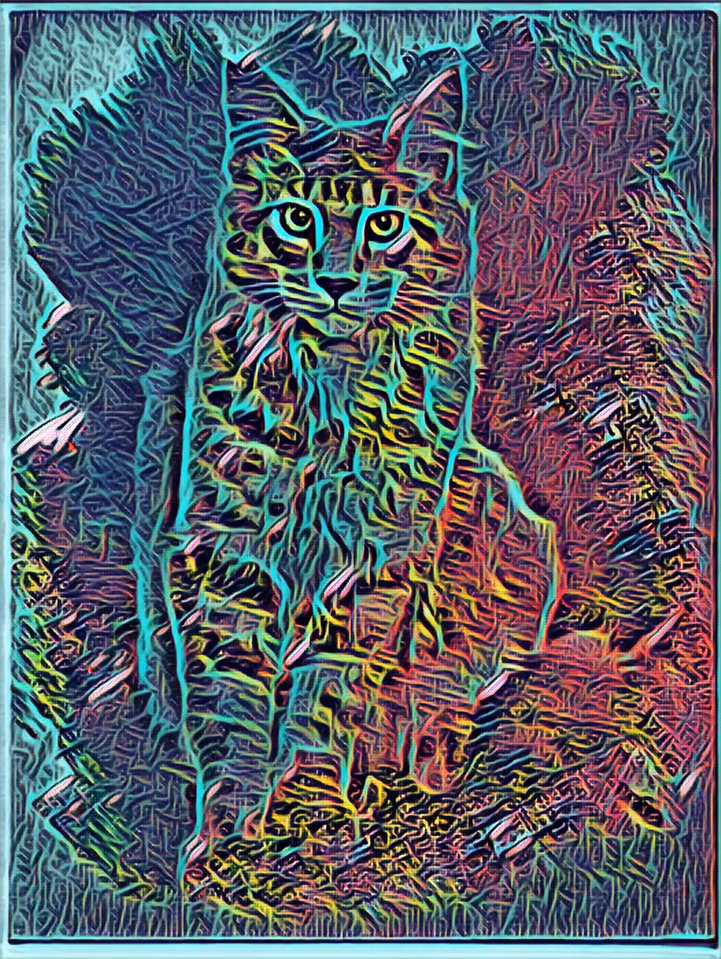 Neon cat [animals series] 