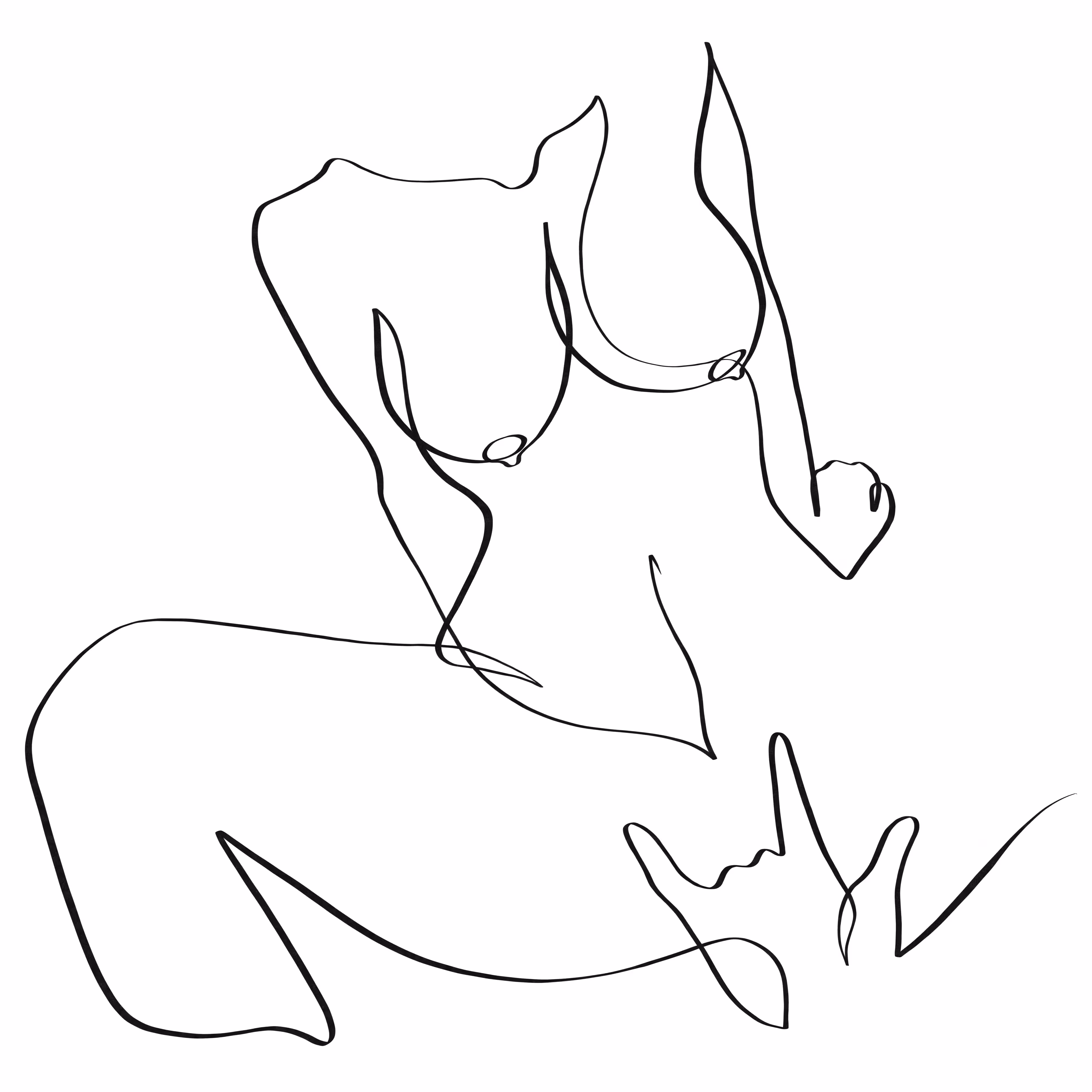 Fingering sex position one line art #18