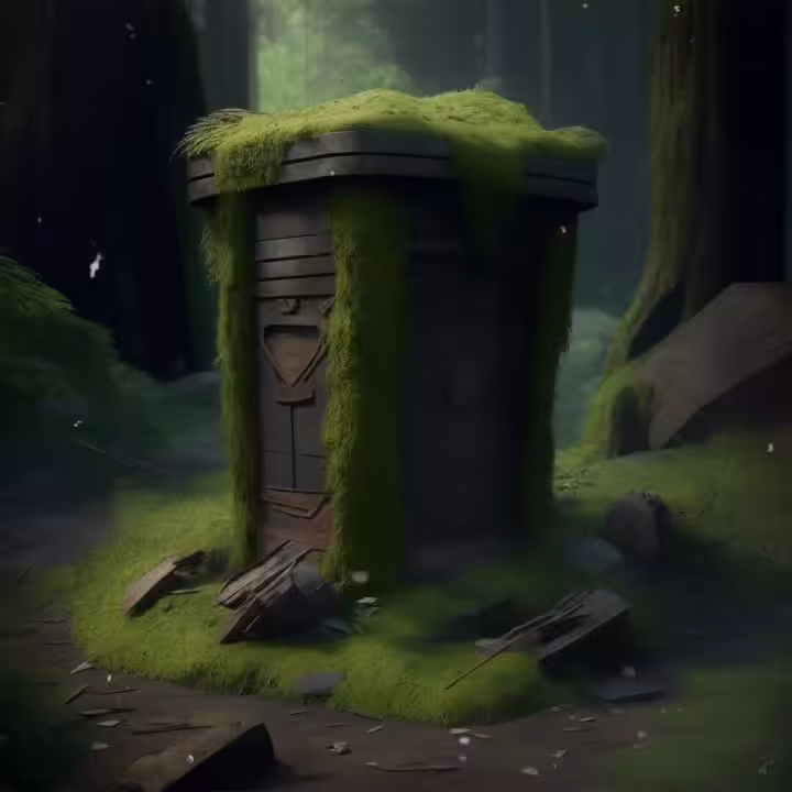 Mossy Trash Bin