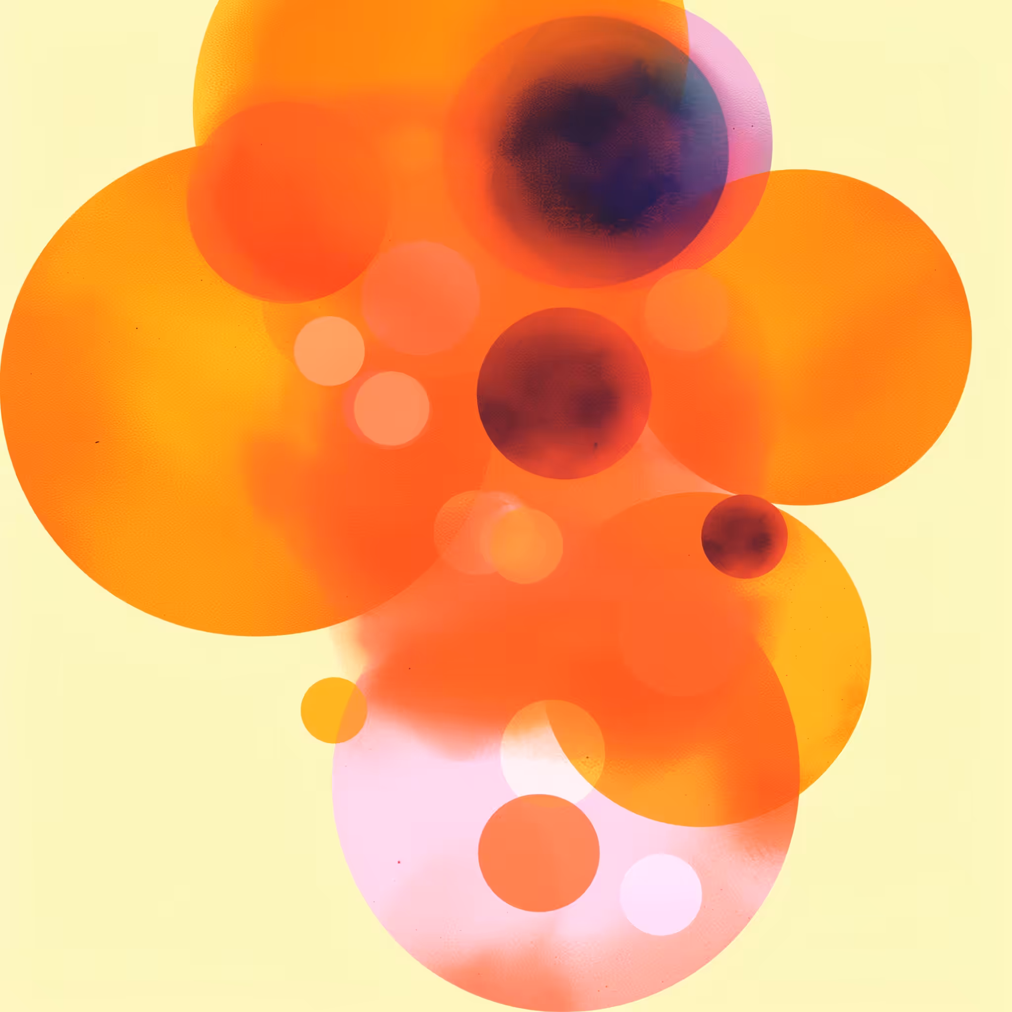 Halfway: Orange Written Circles