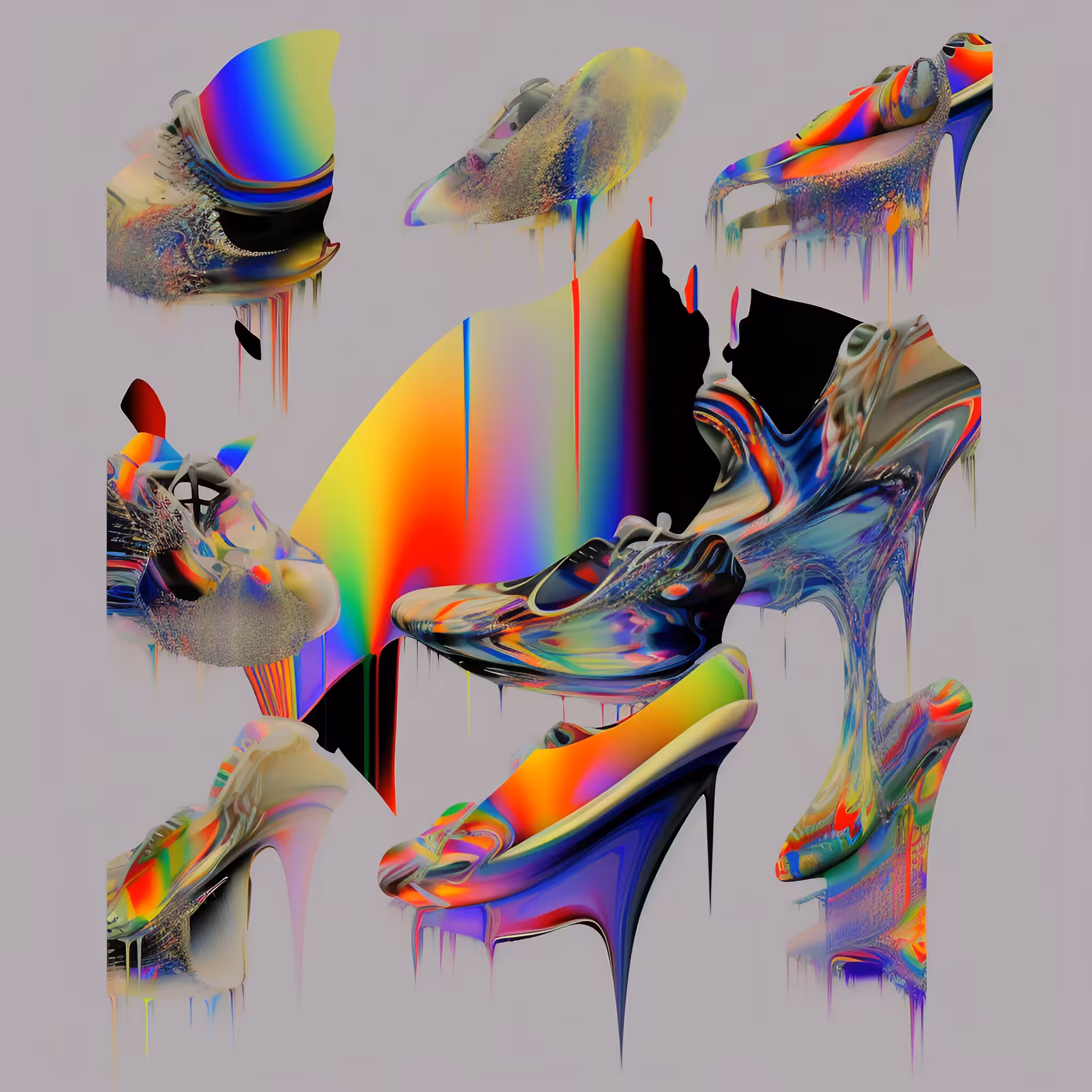 a study in the de-evolution of heels (synesthesia fashion line)