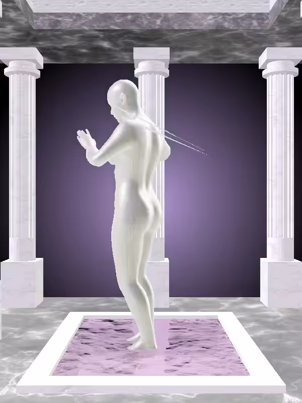 HeavenComputer: The Robotic Glitter Bluish Gold Woman #1148