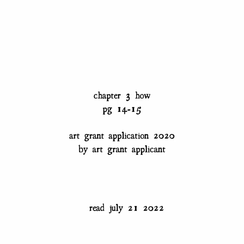 .22 CH 3 CONFESSIONS OF AN ART WORLD TROLL read by art grant applicant on 21 july, 2022.