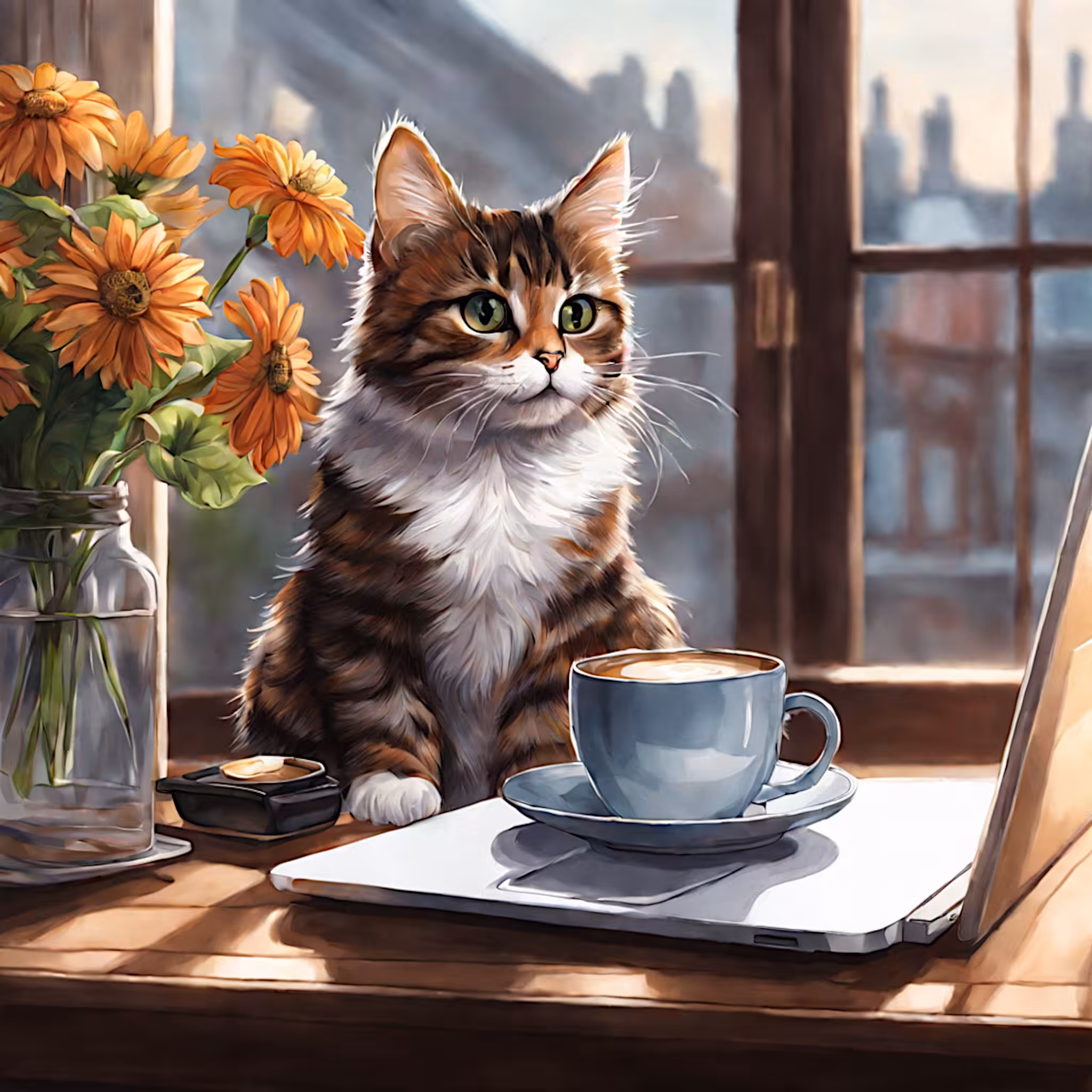 "Minka, the little coffee lover"