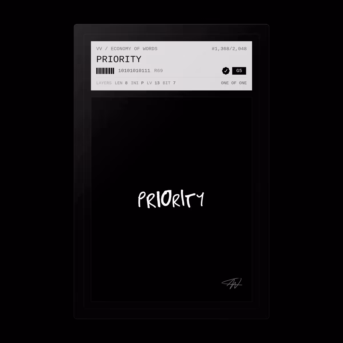 Economy of Words: PRIORITY · #1368