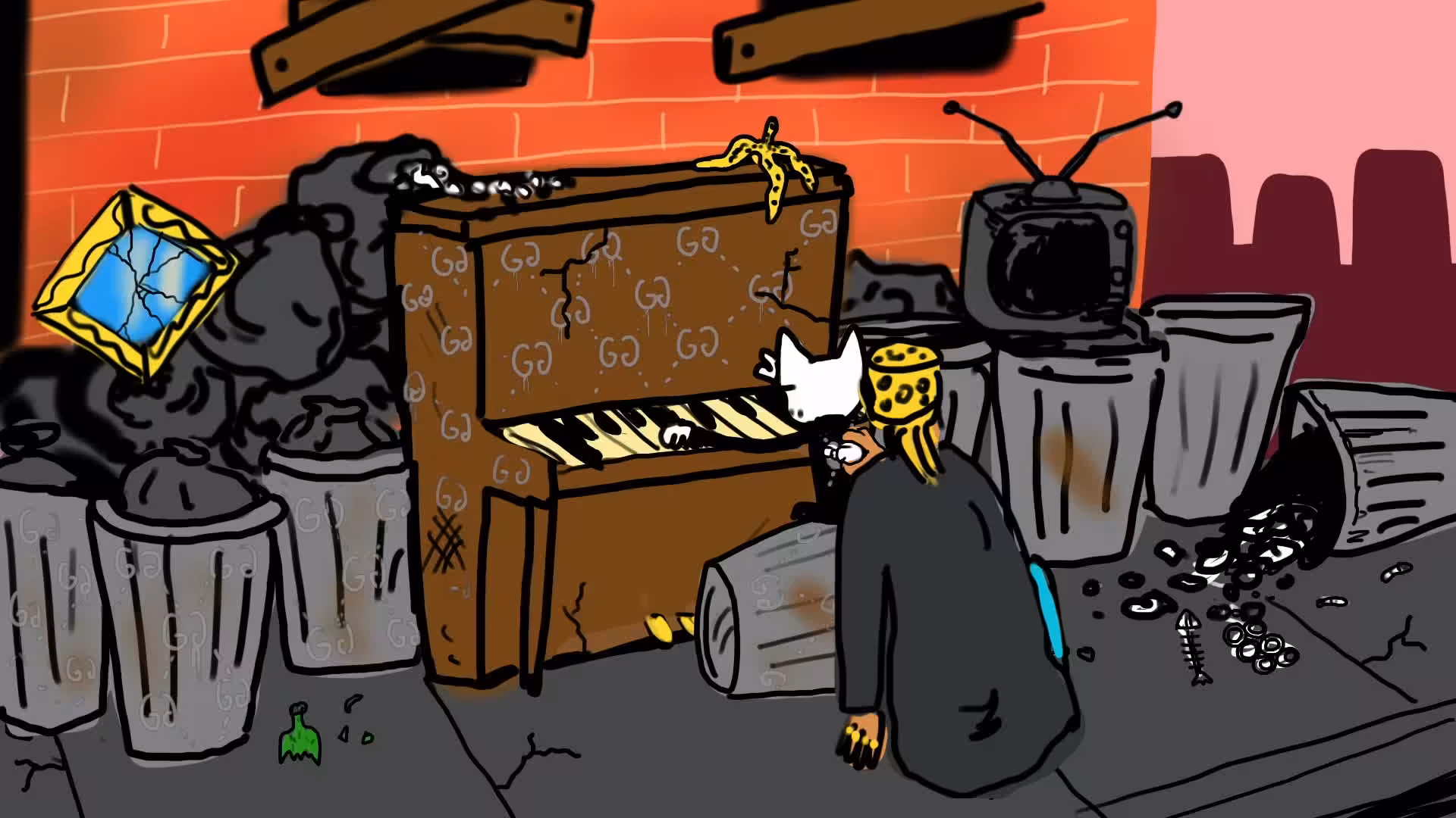 Trash piano