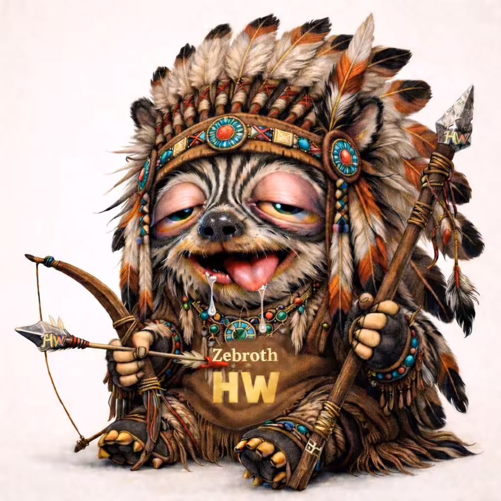 Zebroth in tribal warrior attire 