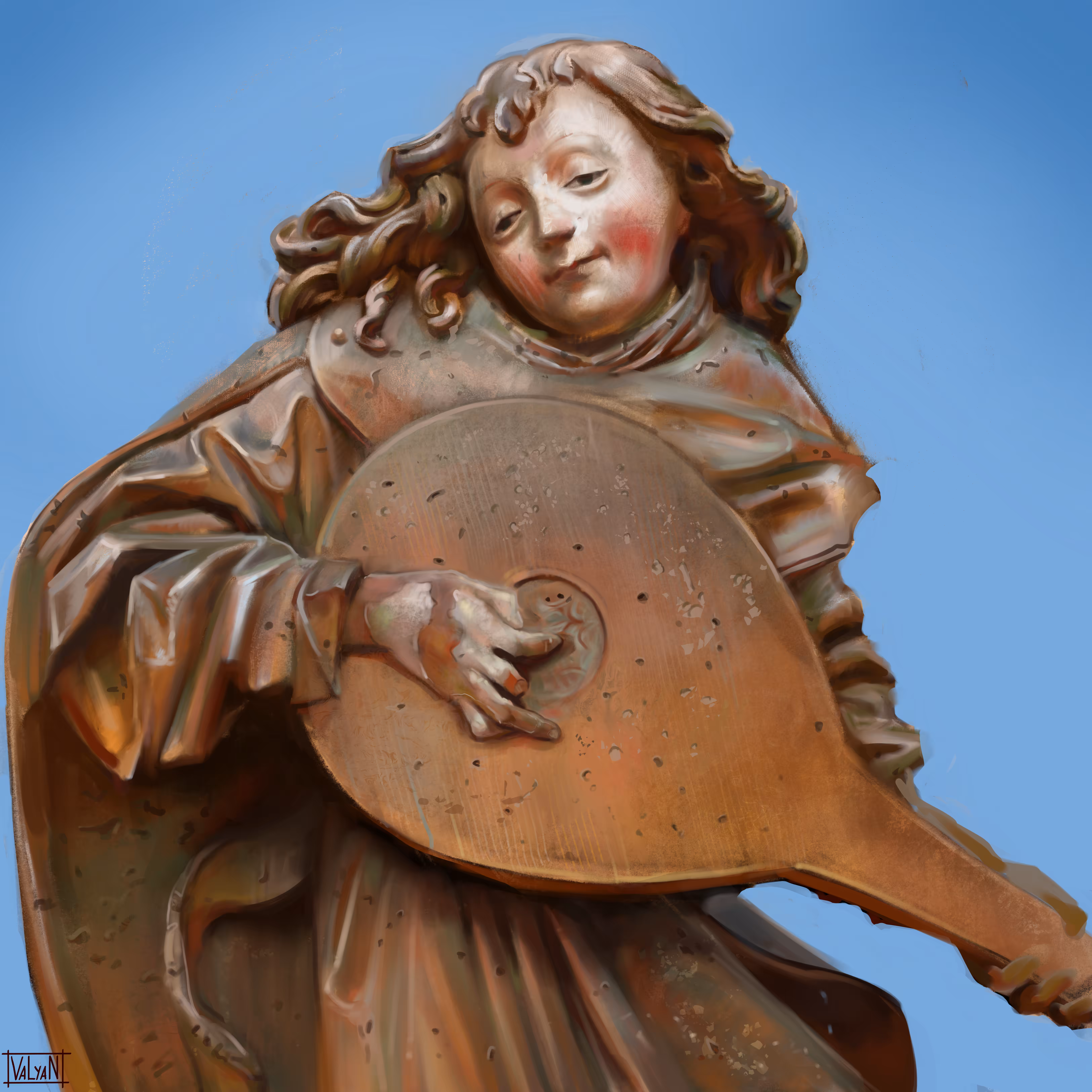 Angel playing the lute