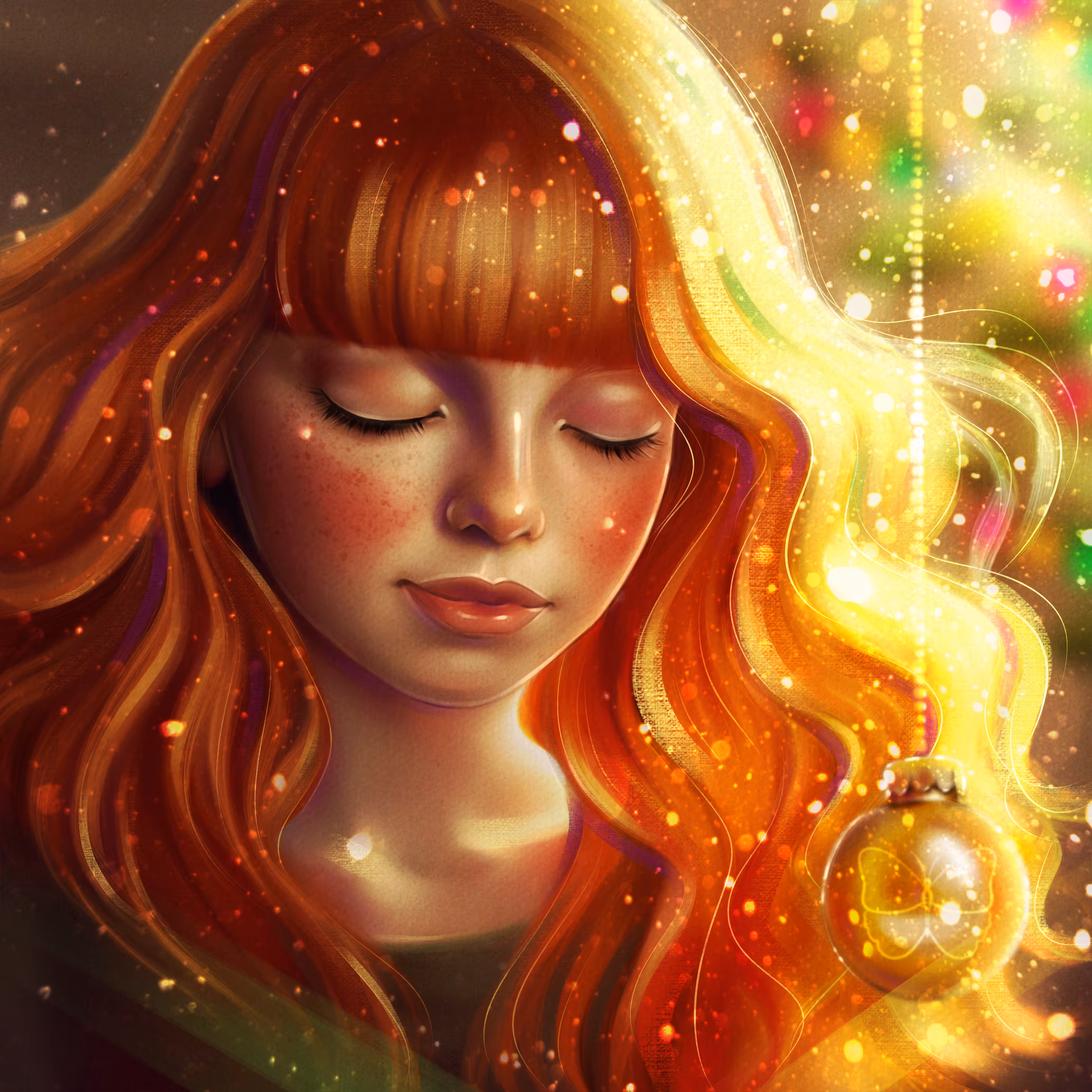 A little red-haired girl is waiting for a miracle
