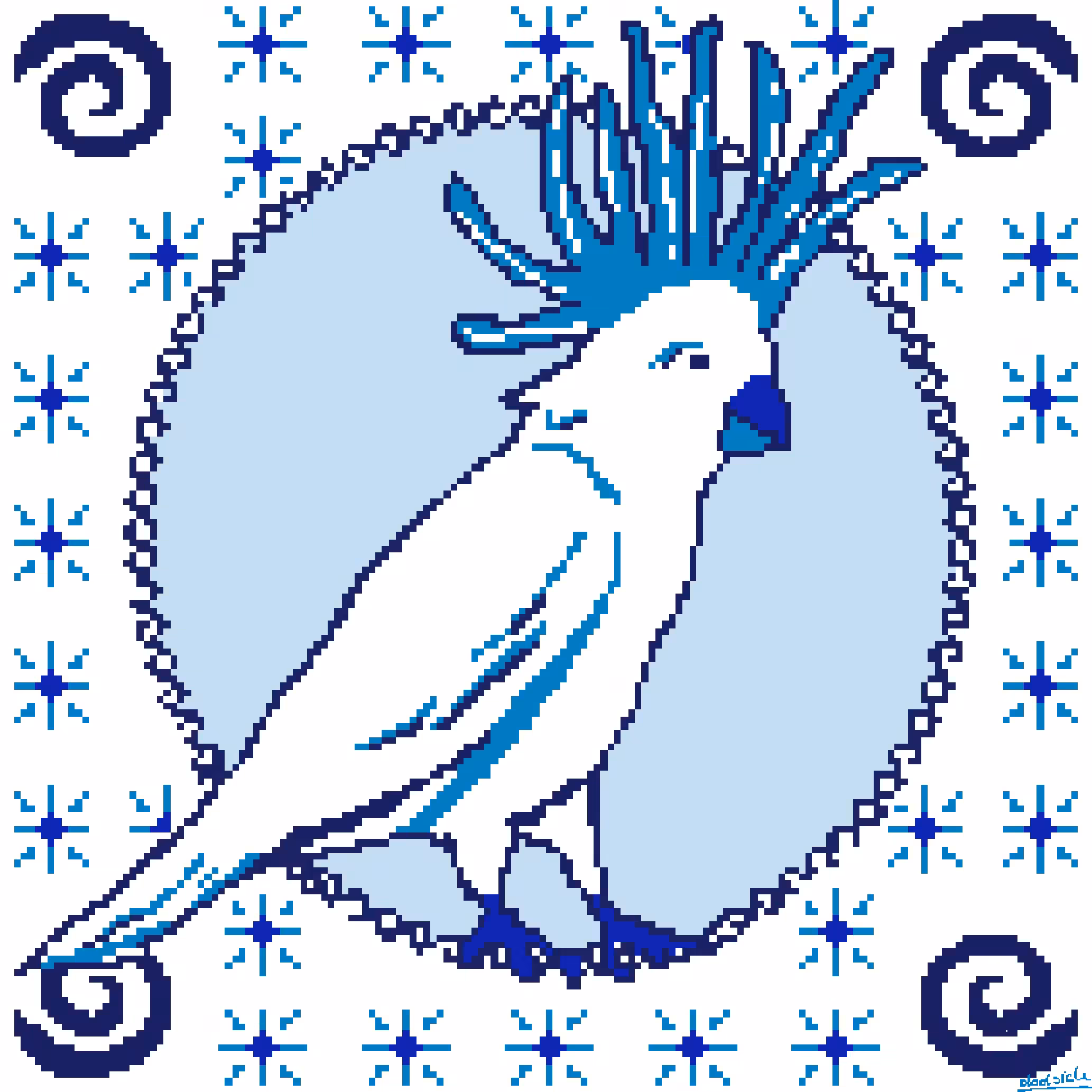 Delft Blue Cockatoo