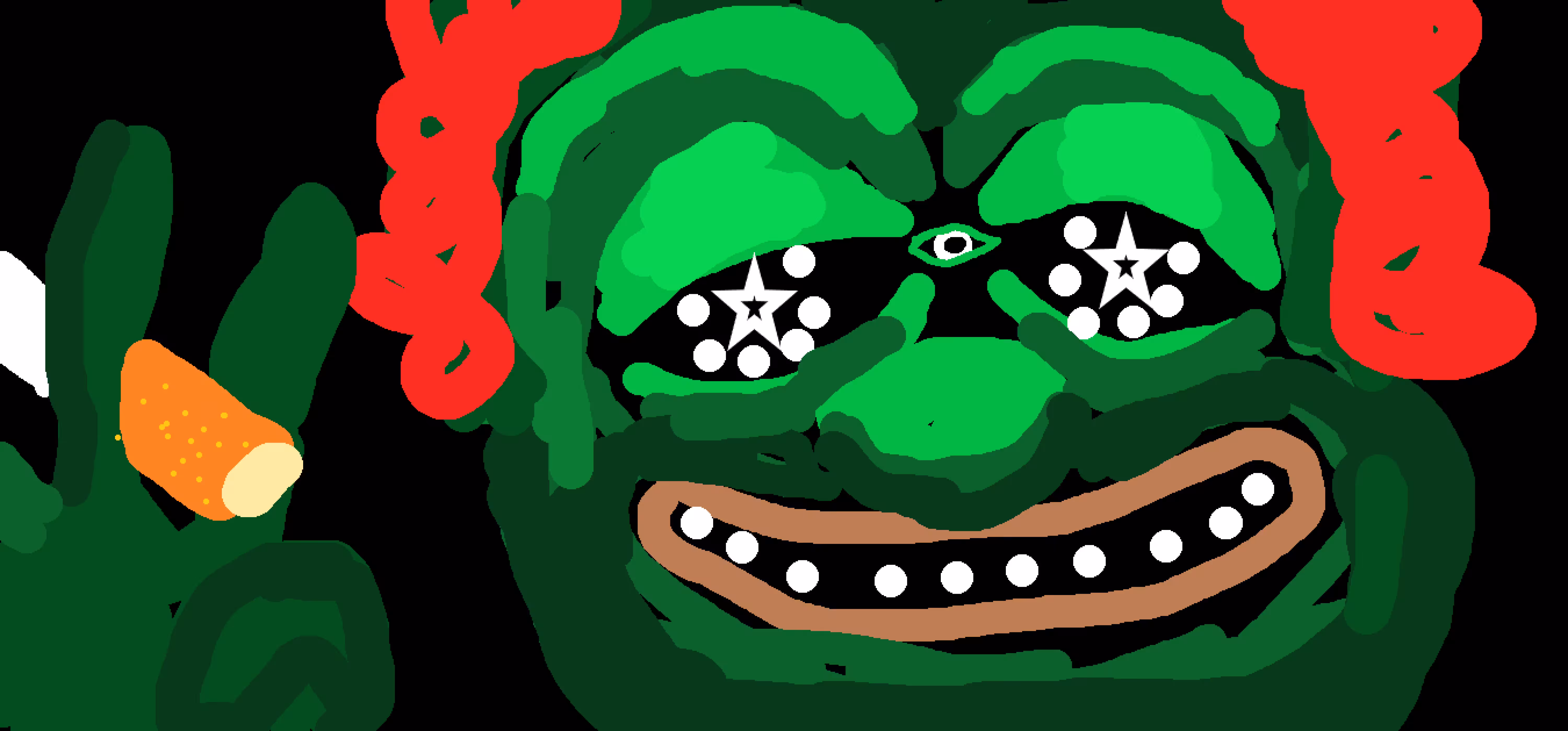 pepe psychic smoking clown
