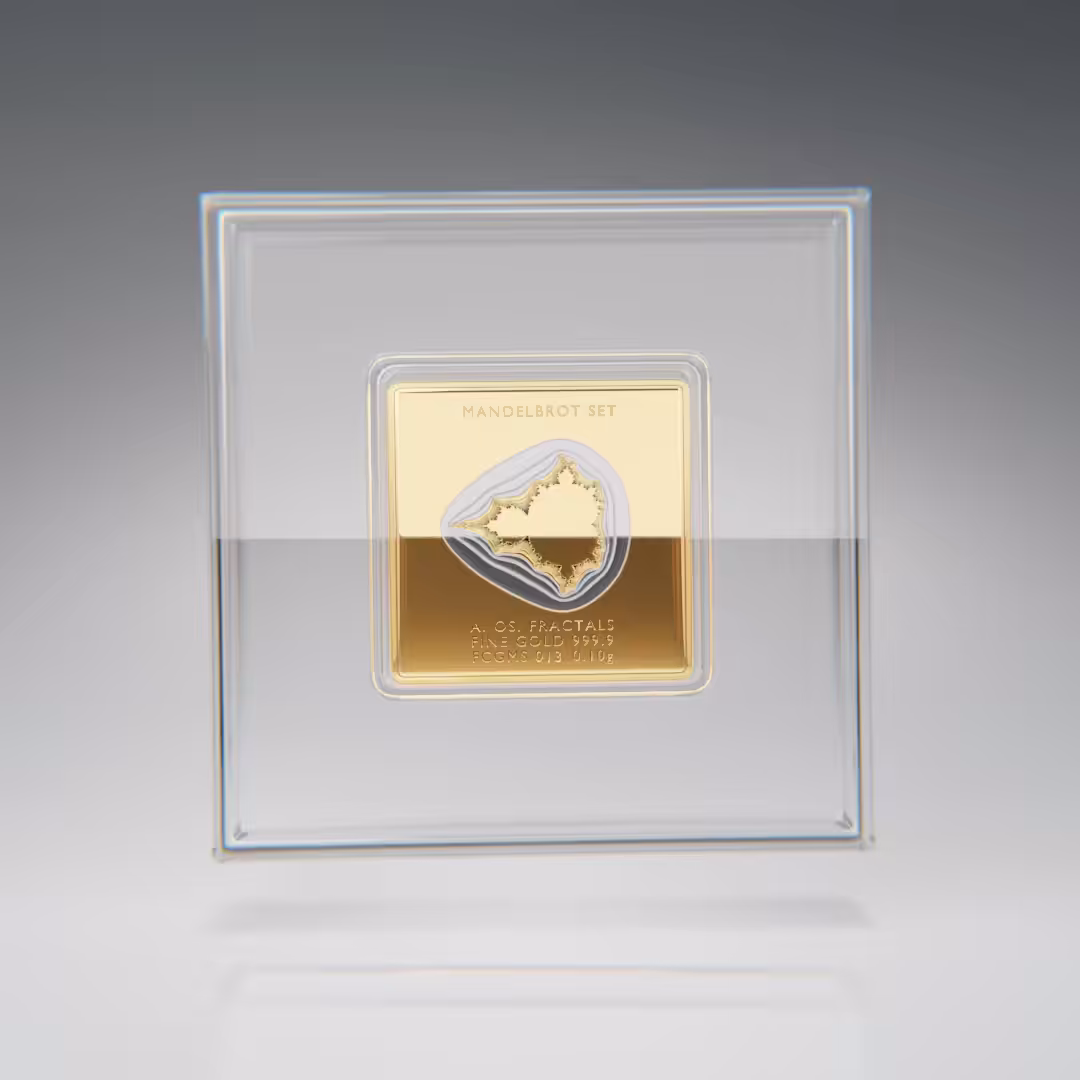 Mandelbrot set 0.01g CryptoGold Bar #013