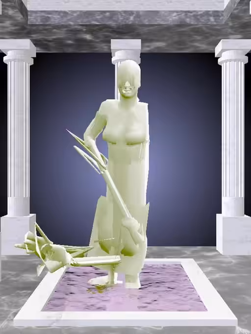 The Injured Matte Green Woman #6679