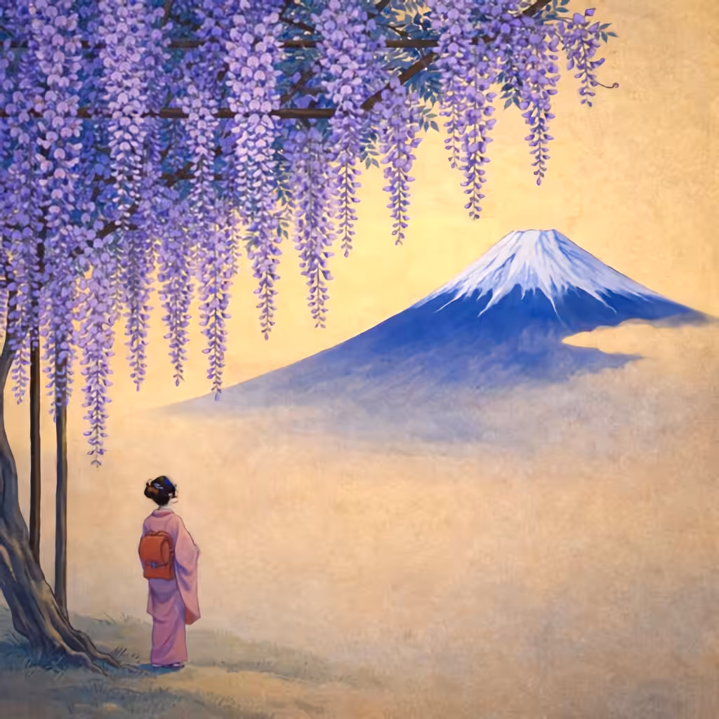 Simple Fuji Art: Wisteria Silence