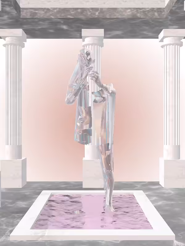 HeavenComputer: The Fading Cheering Holographic Glow Woman #6331