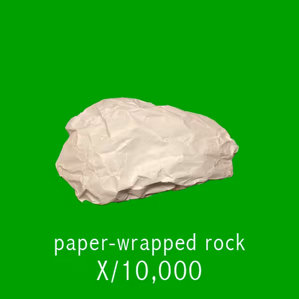 Paper-Wrapped Rock X/10,000