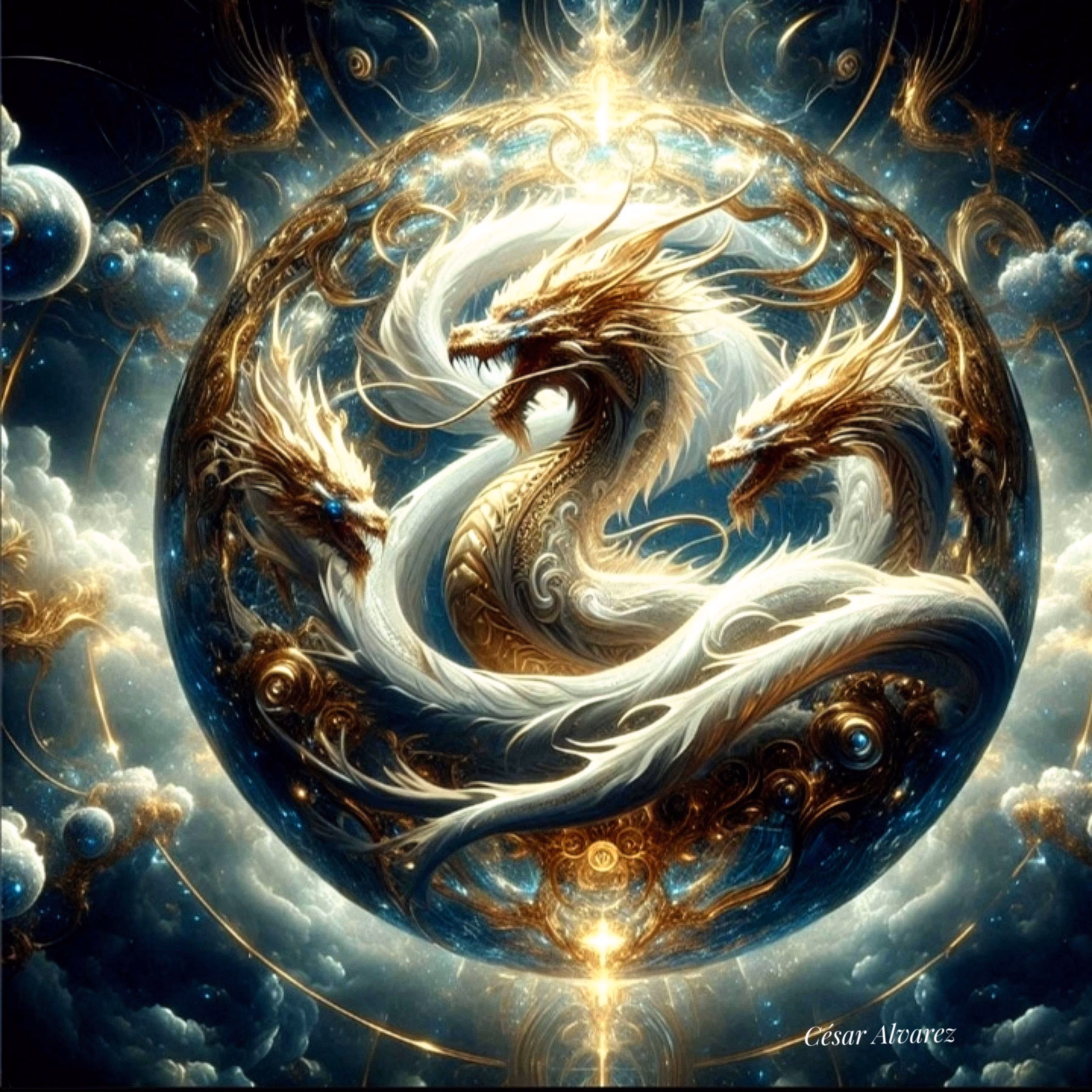 The three-headed white dragon