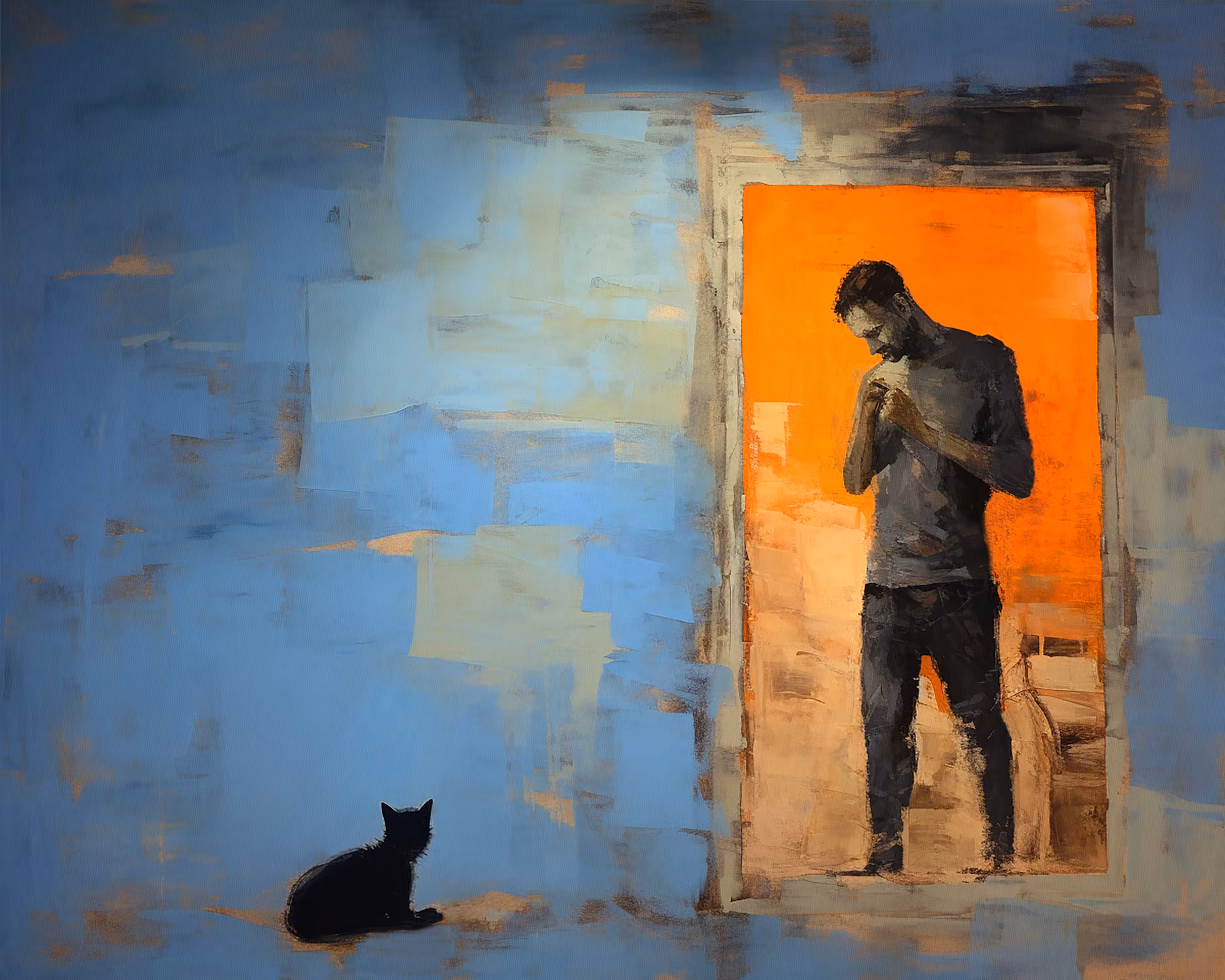 Collection: Man and cat