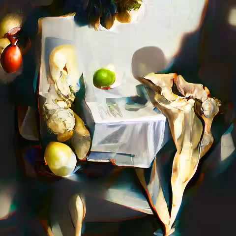 Artificial still life with apples and iPhone