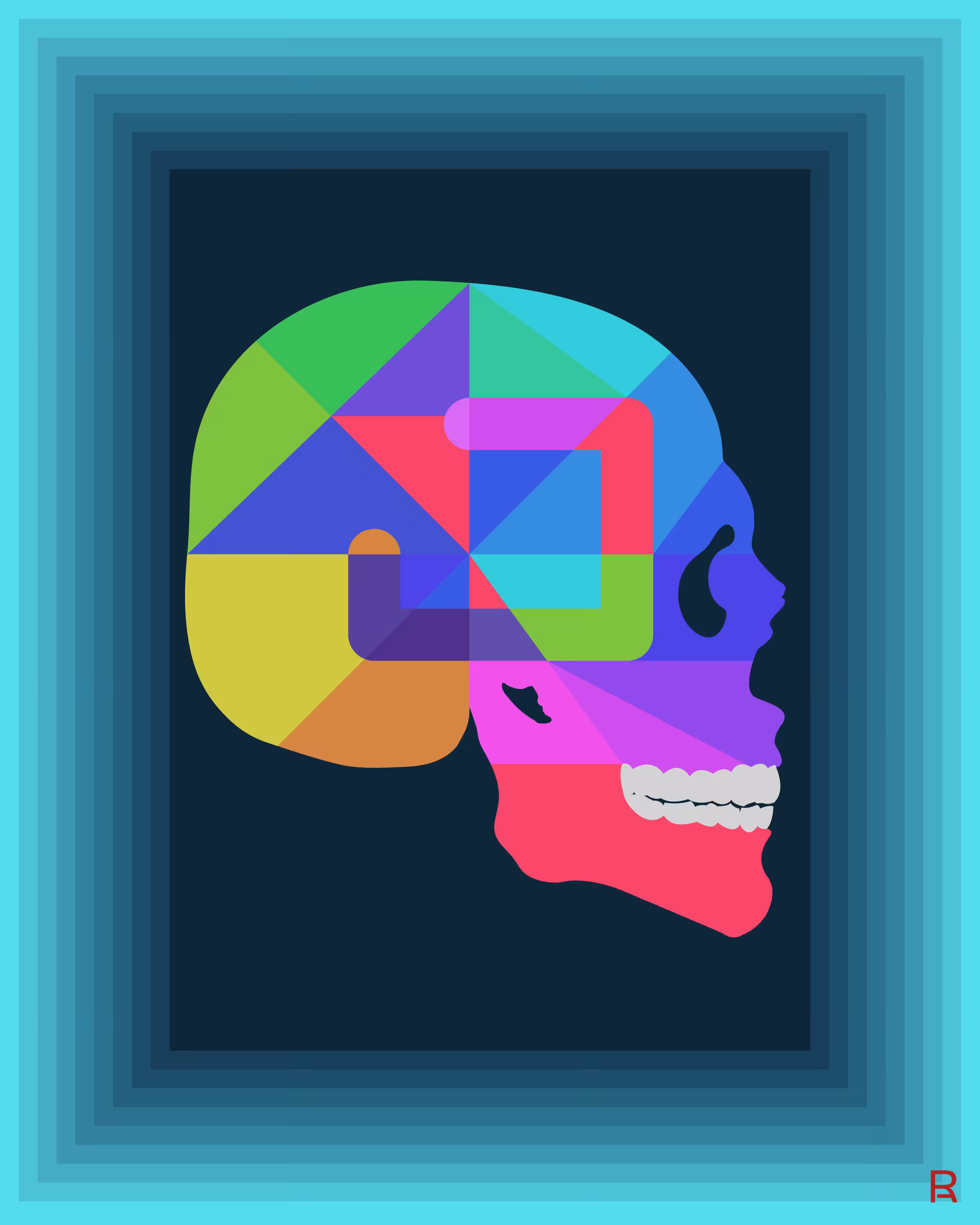 Skull in box.