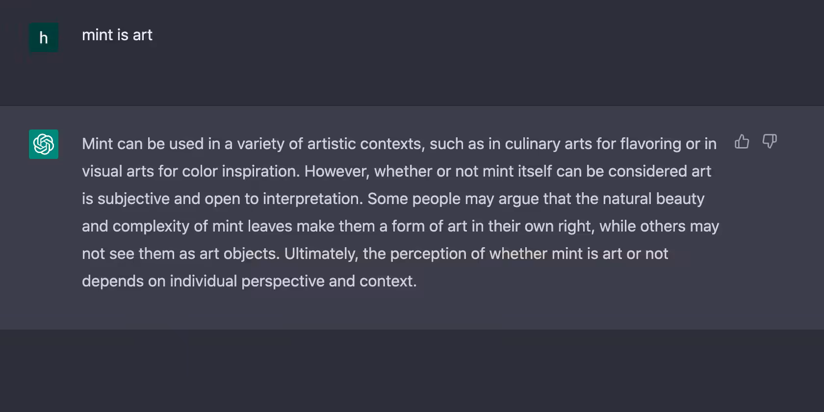 MEASSAGE: mint is art
