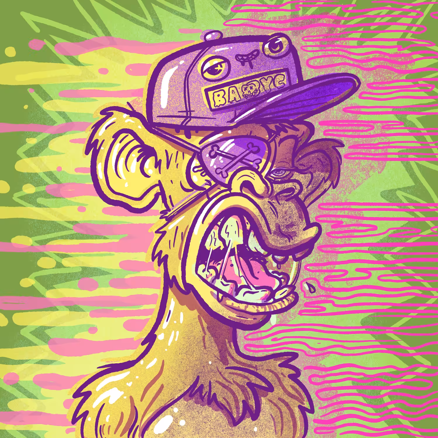 BAYC #19 (aka Patches) Neon Mix