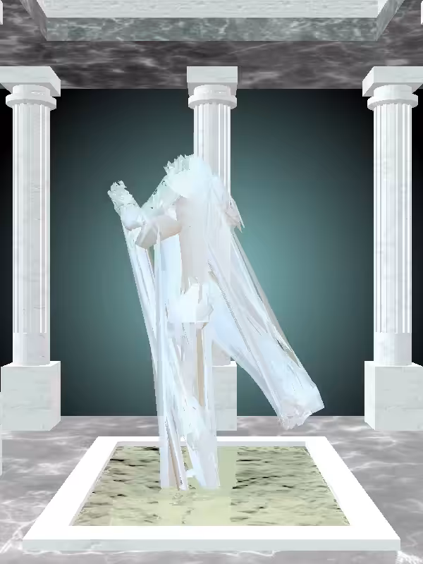 HeavenComputer: The Fading Robotic Light Blue Woman #2640