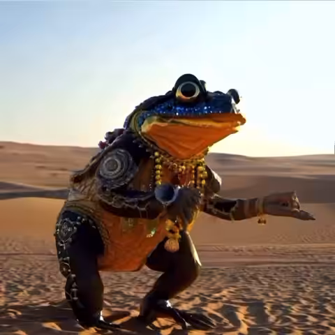 Shaman Frog on the border of the conscious and subconscious world