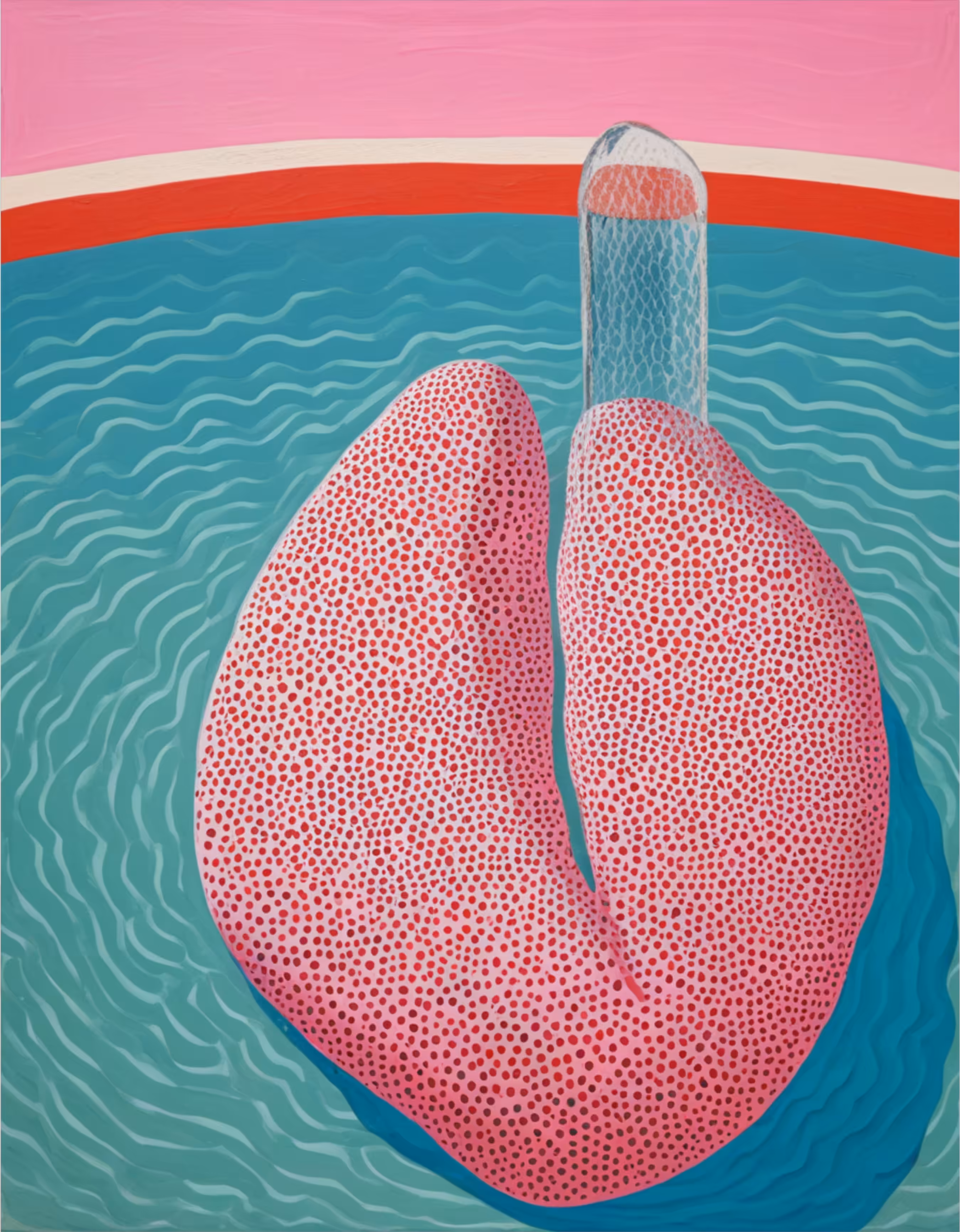 SELF PORTRAIT AS SWIMMING POOL TEST TUBE CLAM