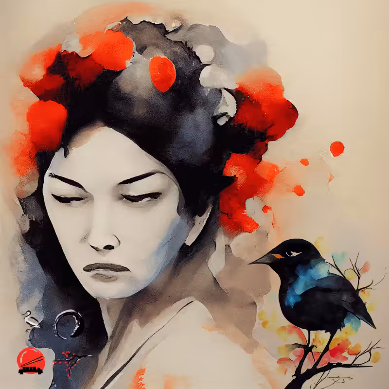 Geisha And Bird #2