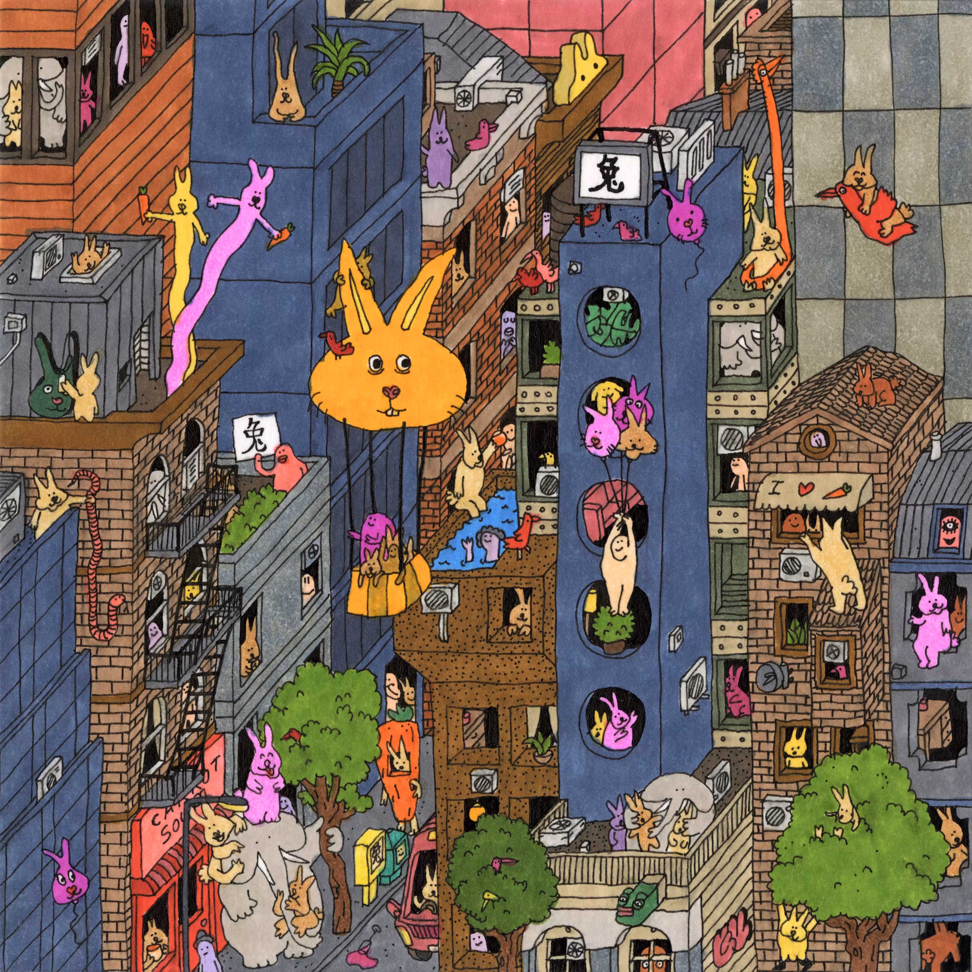 Rabbits in Town