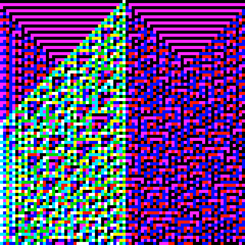 RGB Elementary Cellular Automaton #520