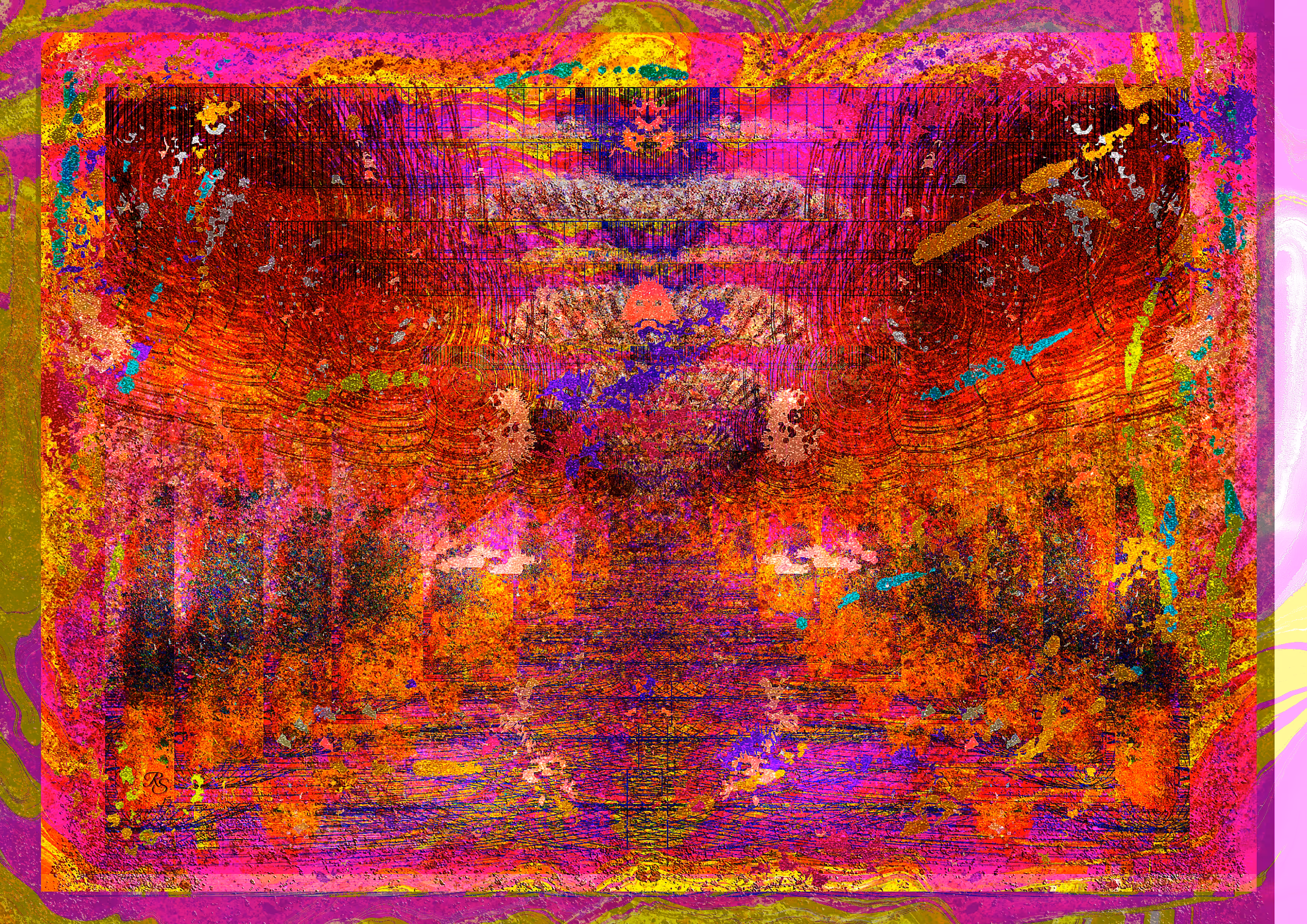 1996 Trippy Caves (Rainbow Abstracts)
