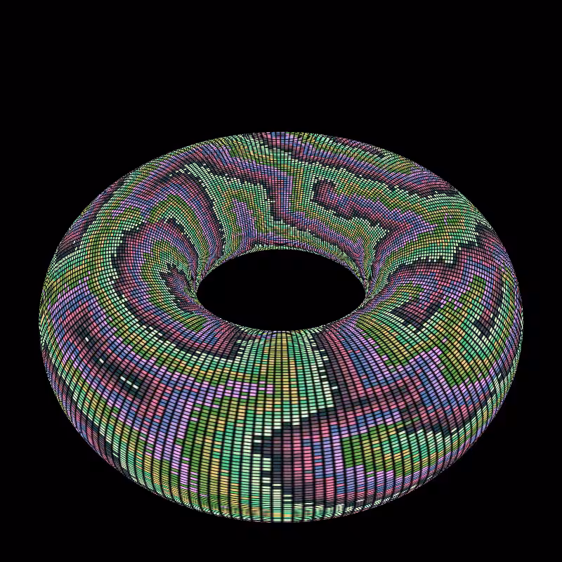Reaction Diffusion on a Torus #15