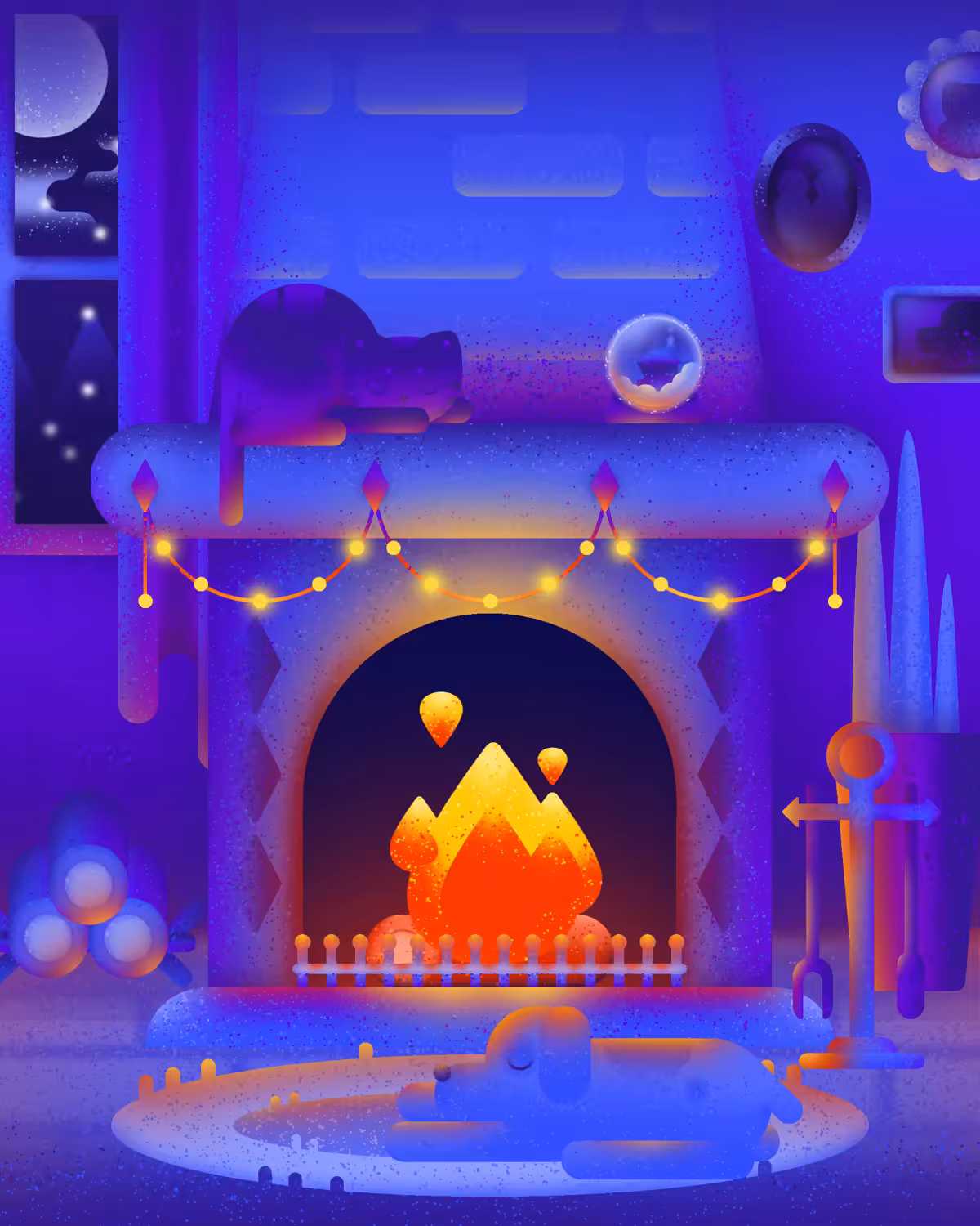 Napping By The Fire