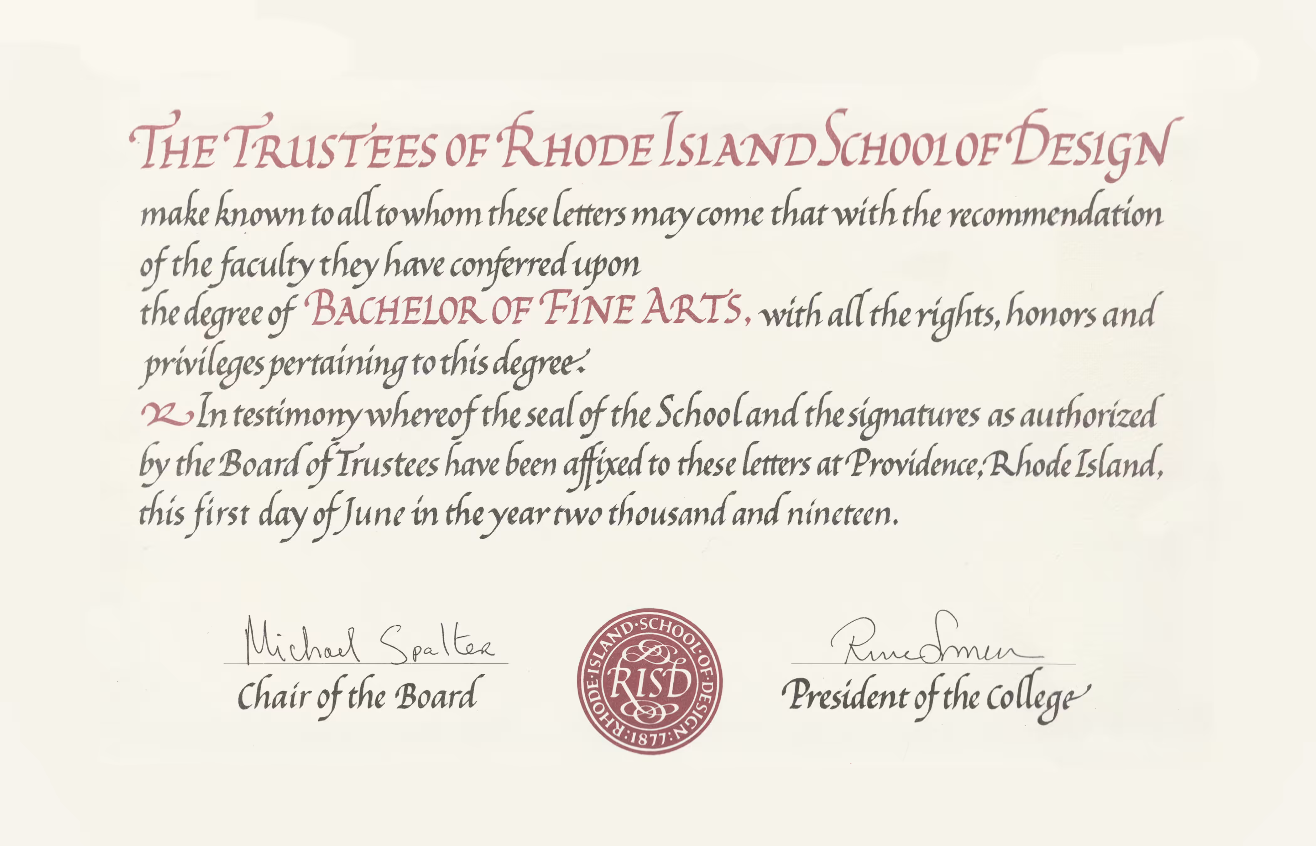 Bachelor of Fine Arts
