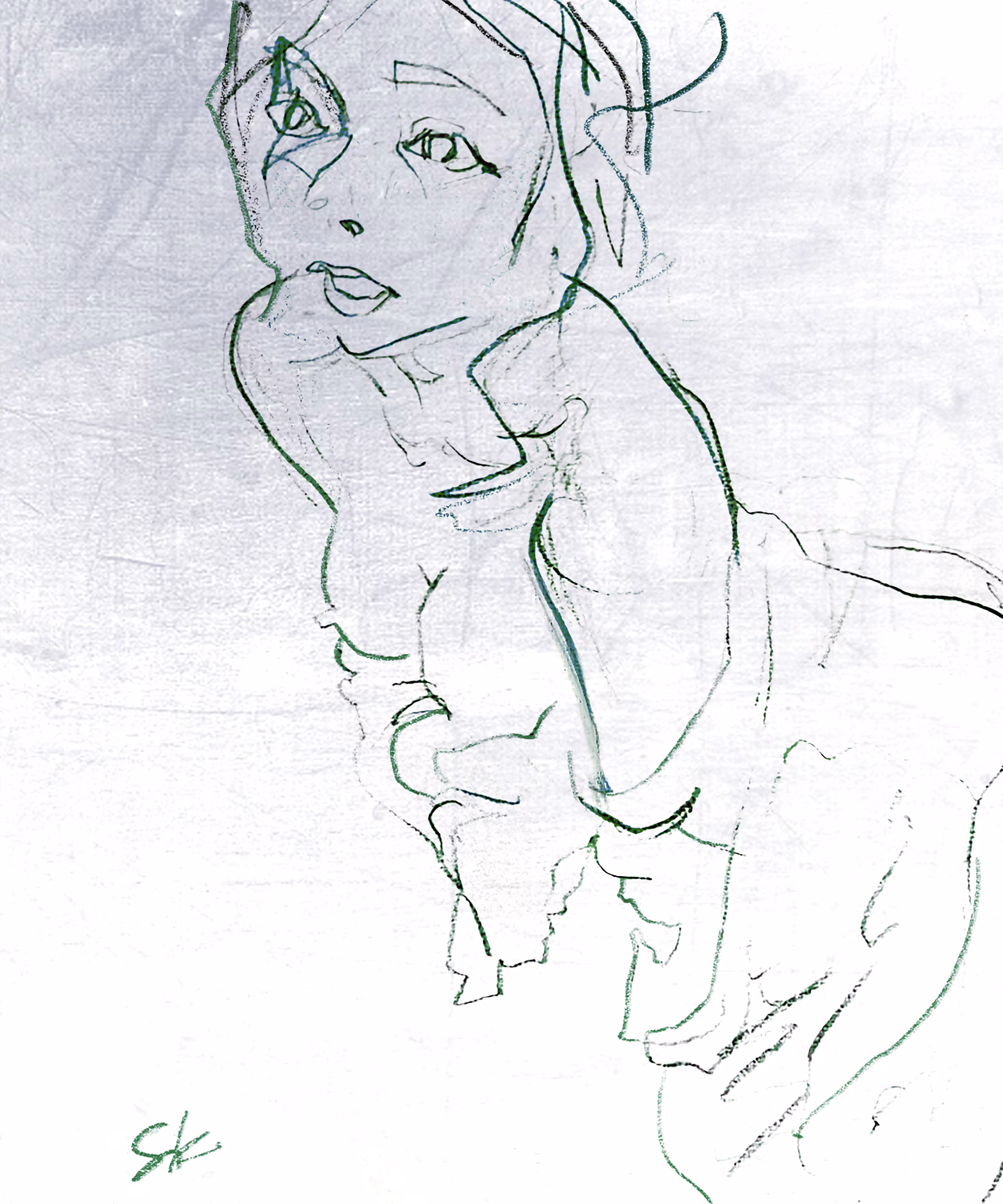 Sketch #5: In her 20s